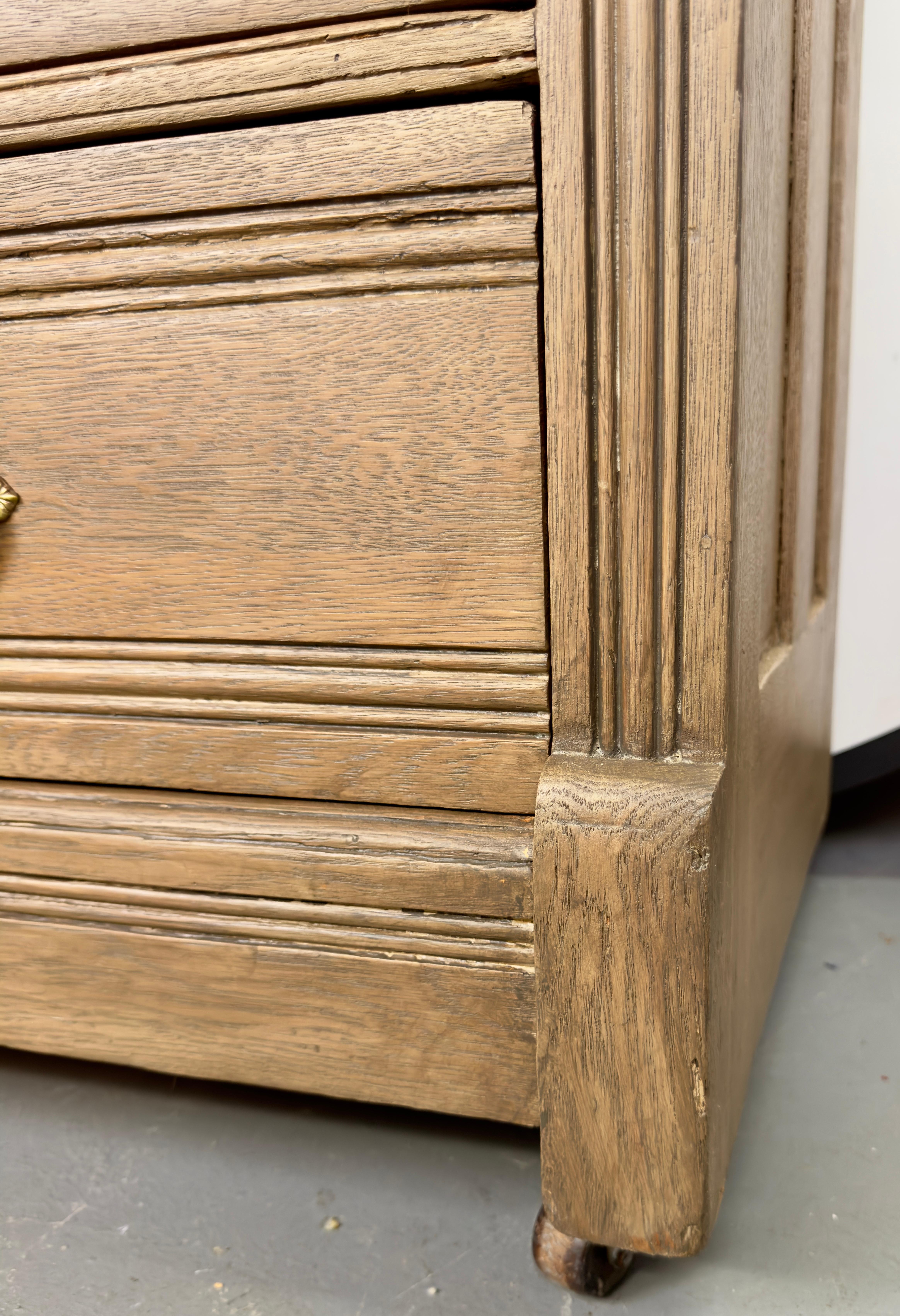 Antique English Eastlake Oak Four-Drawer Commode or Dresser 5
