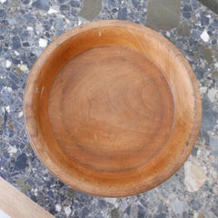 Antique English Ecclesiastical Oak Wooden Bowl