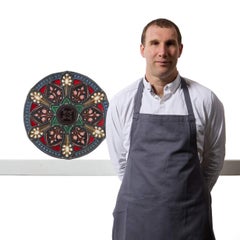 Antique English Ecclesiastical Style Stained Glass Roundel