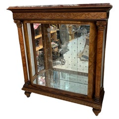 Antique English Edged Sliding Glass w/ Marble Top