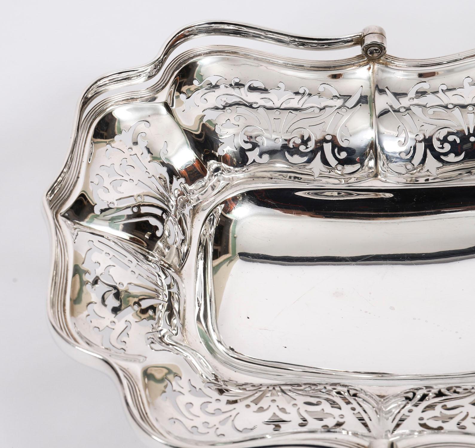 Antiker englischer Edward VII Sterling Silber Obstkorb Sheffield 20. Jahrhundert im Angebot 2