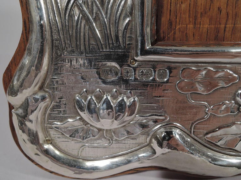 Antique English Edwardian Art Nouveau Sterling Silver Picture Frame For Sale 4