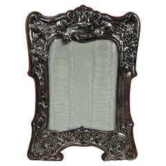Antique English Edwardian Art Nouveau Sterling Silver Picture Frame