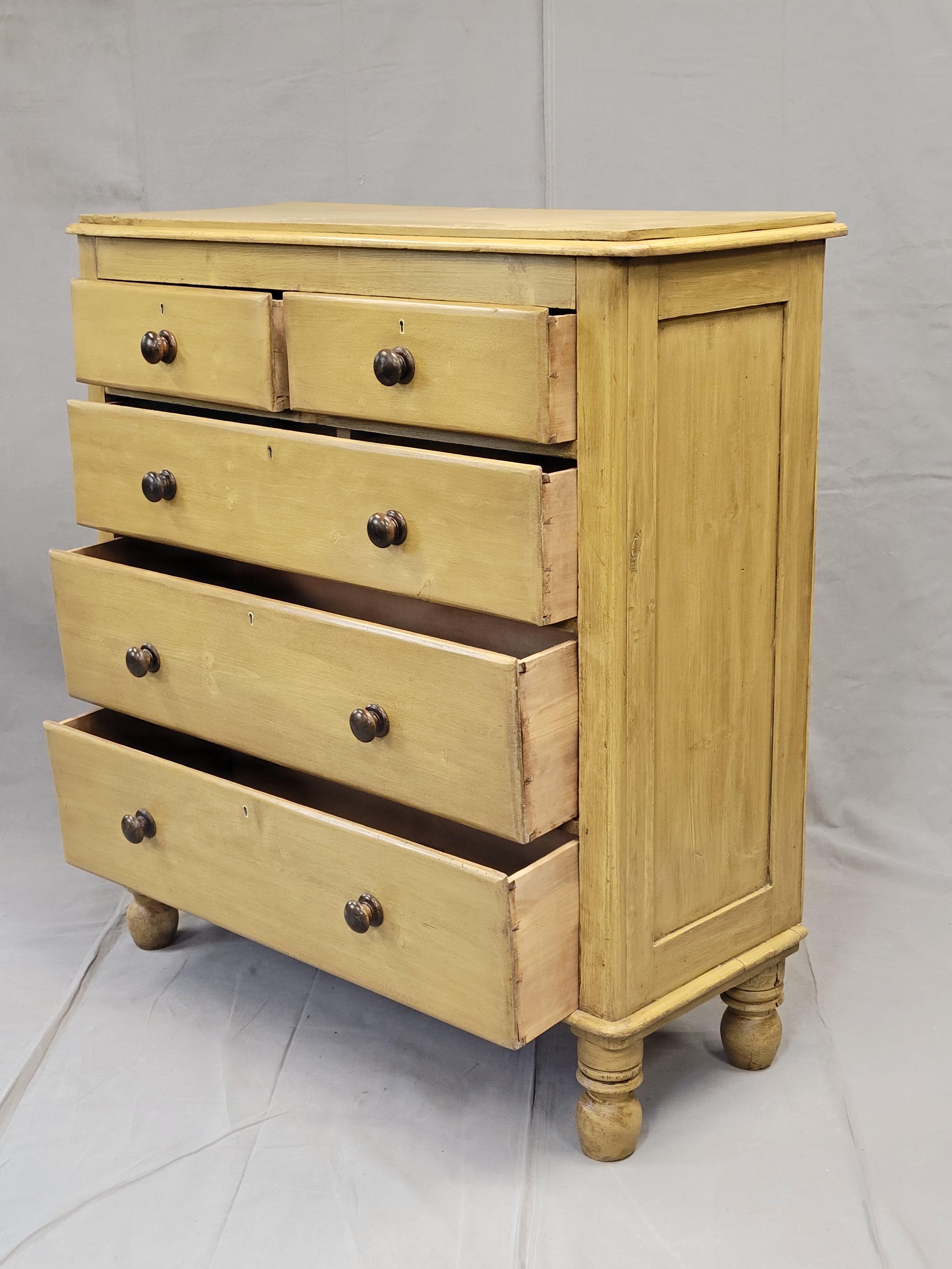 British Antique English Edwardian Circa 1900 Painted Pine Dresser Chest of Drawers For Sale