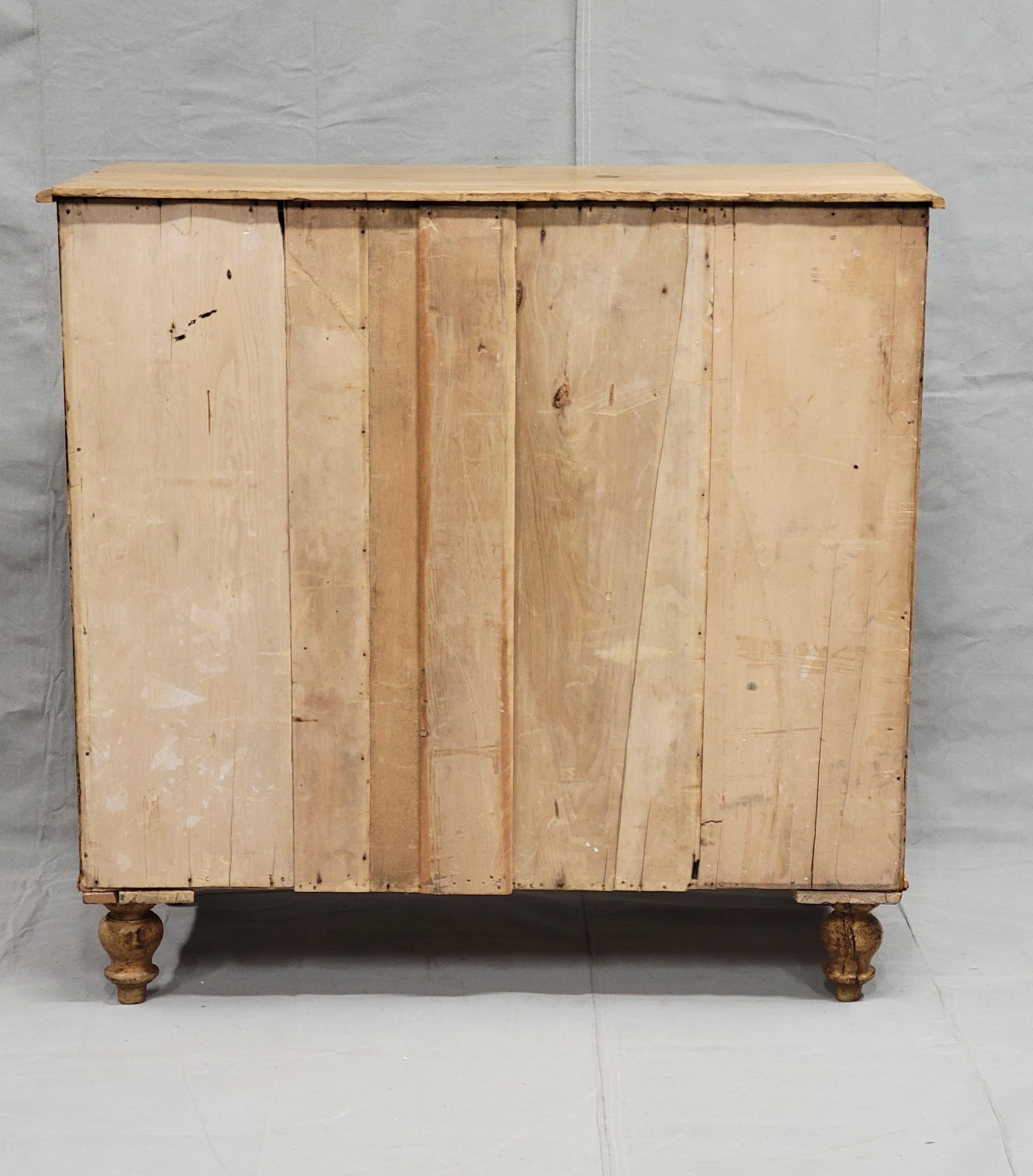 Antique English Edwardian Circa 1900 Scrubbed Pine Dresser with Turnip Feet 8