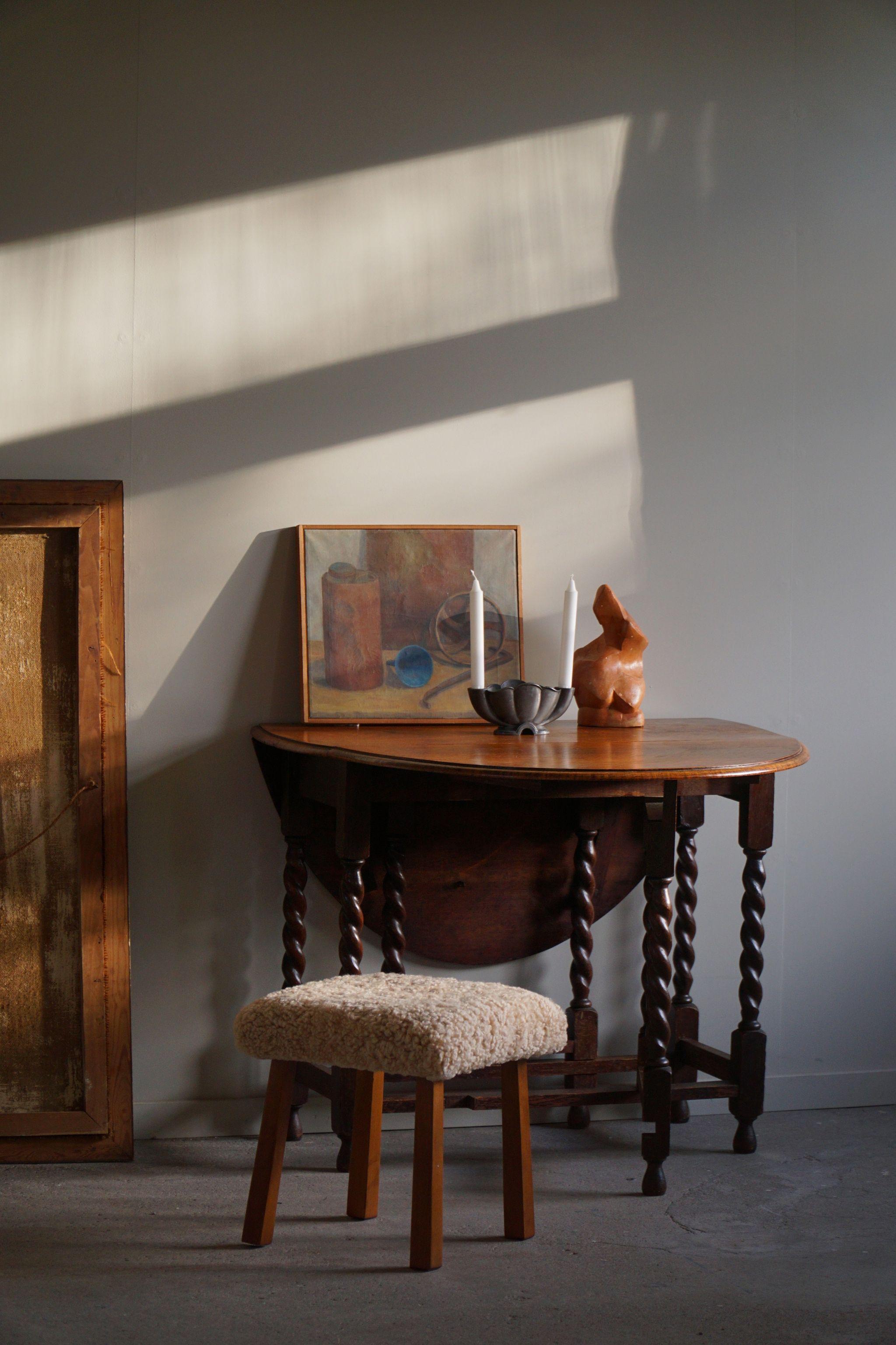 Antiker englischer edwardianischer blattförmiger Torbein-Tisch aus Eiche, spätes 19. Jahrhundert (Englisch) im Angebot