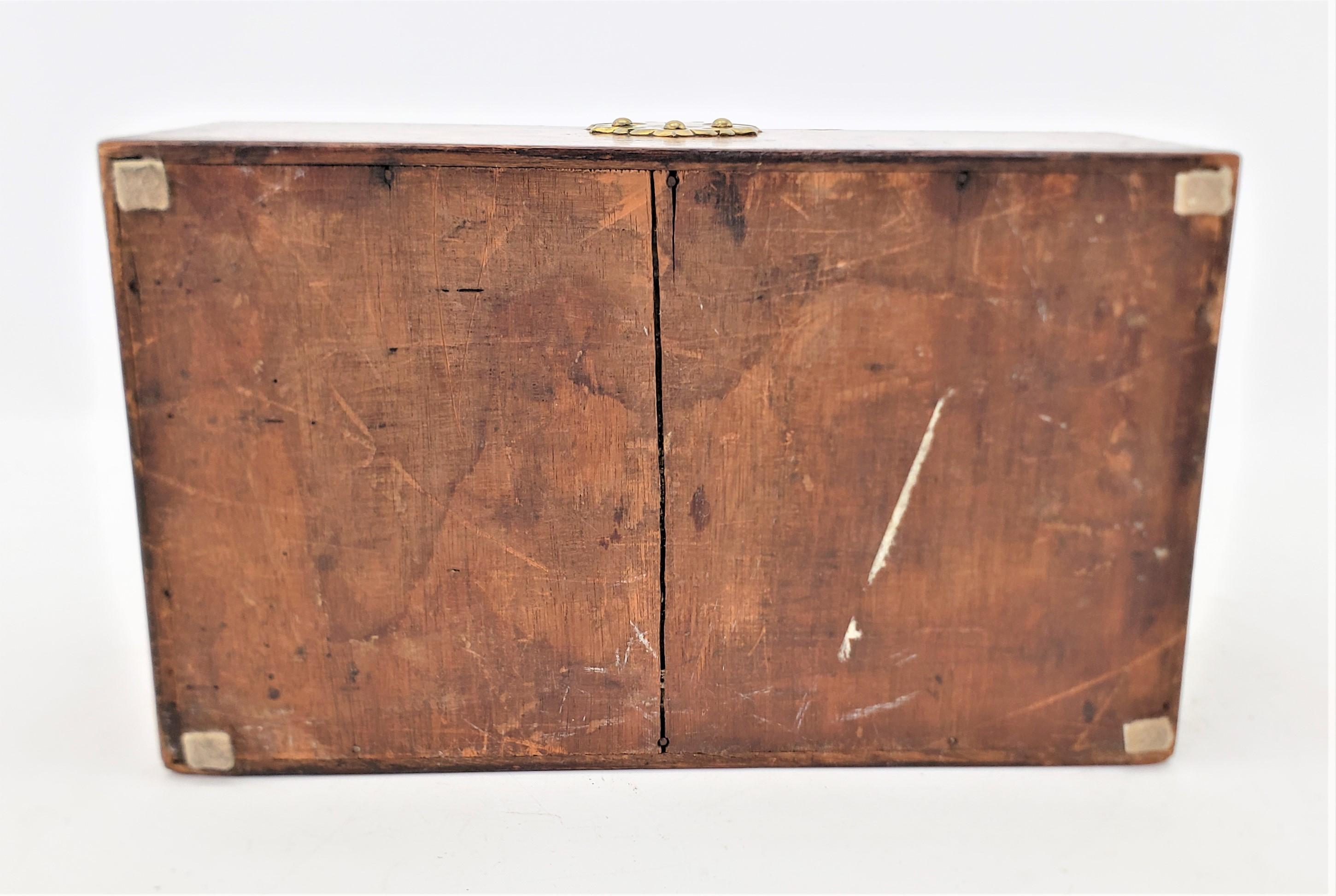 Antique English Edwardian Fumed Oak Convertible Triple Tea Caddy  4