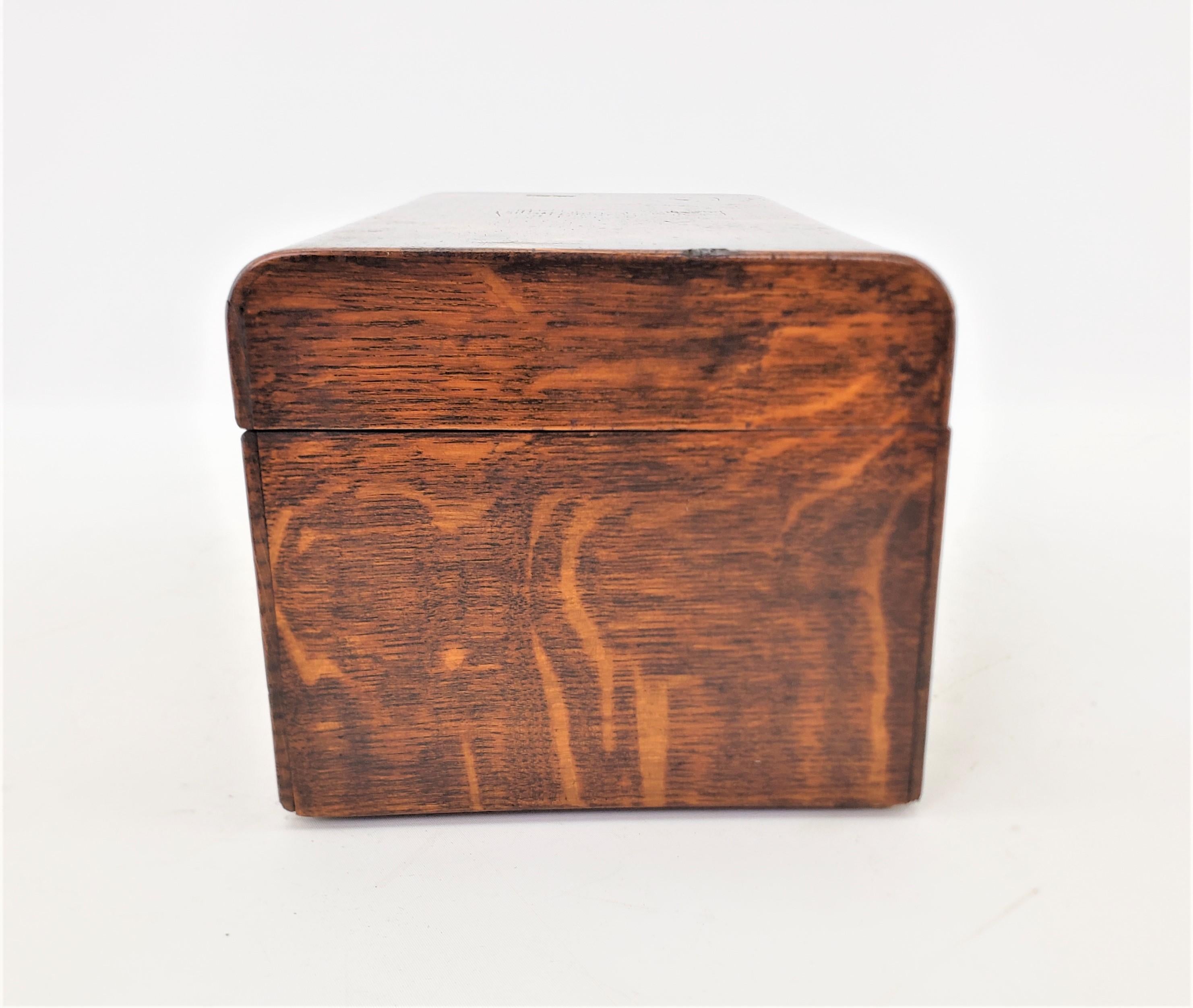 Metal Antique English Edwardian Fumed Oak Convertible Triple Tea Caddy 