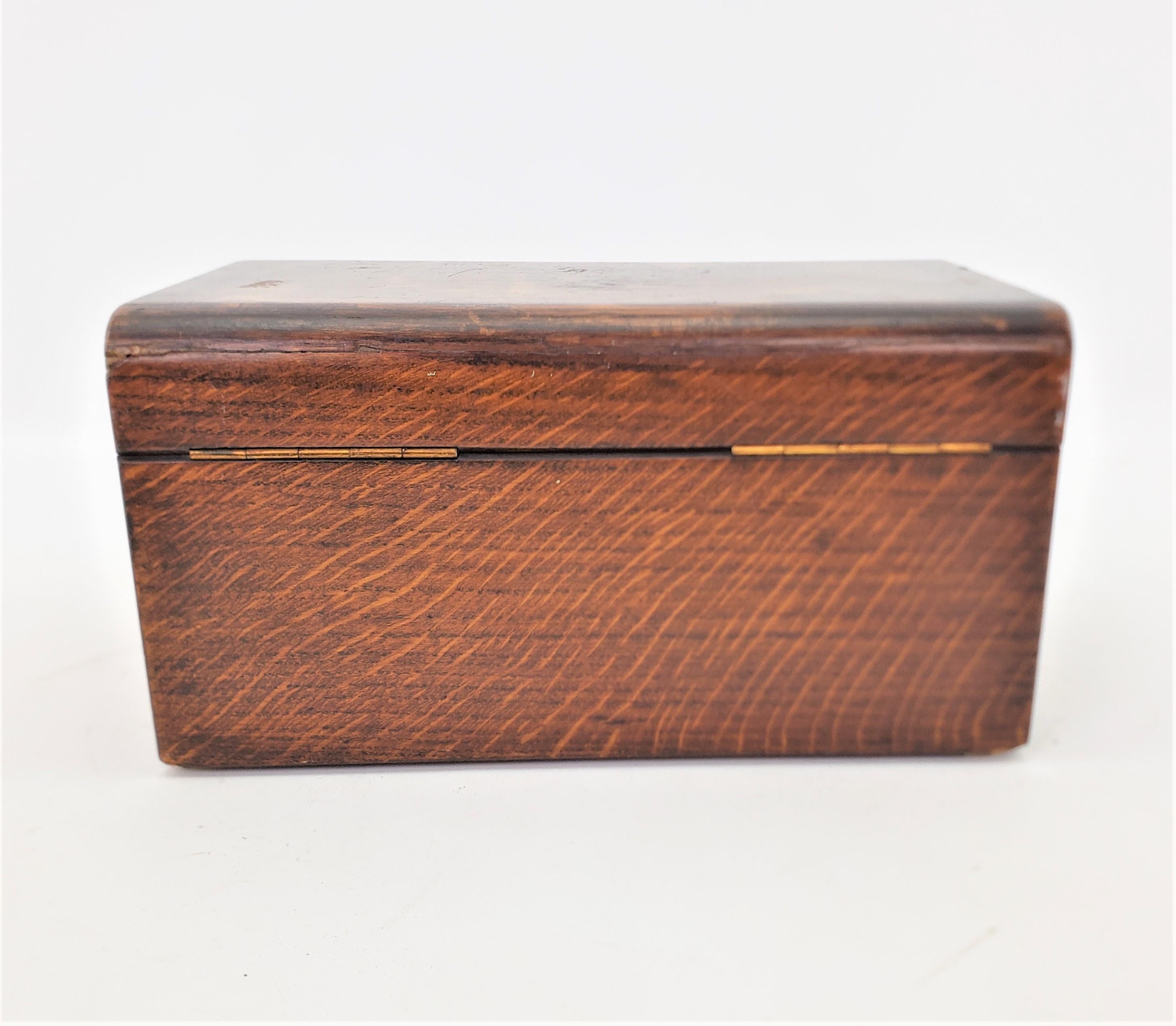 Antique English Edwardian Fumed Oak Convertible Triple Tea Caddy  1