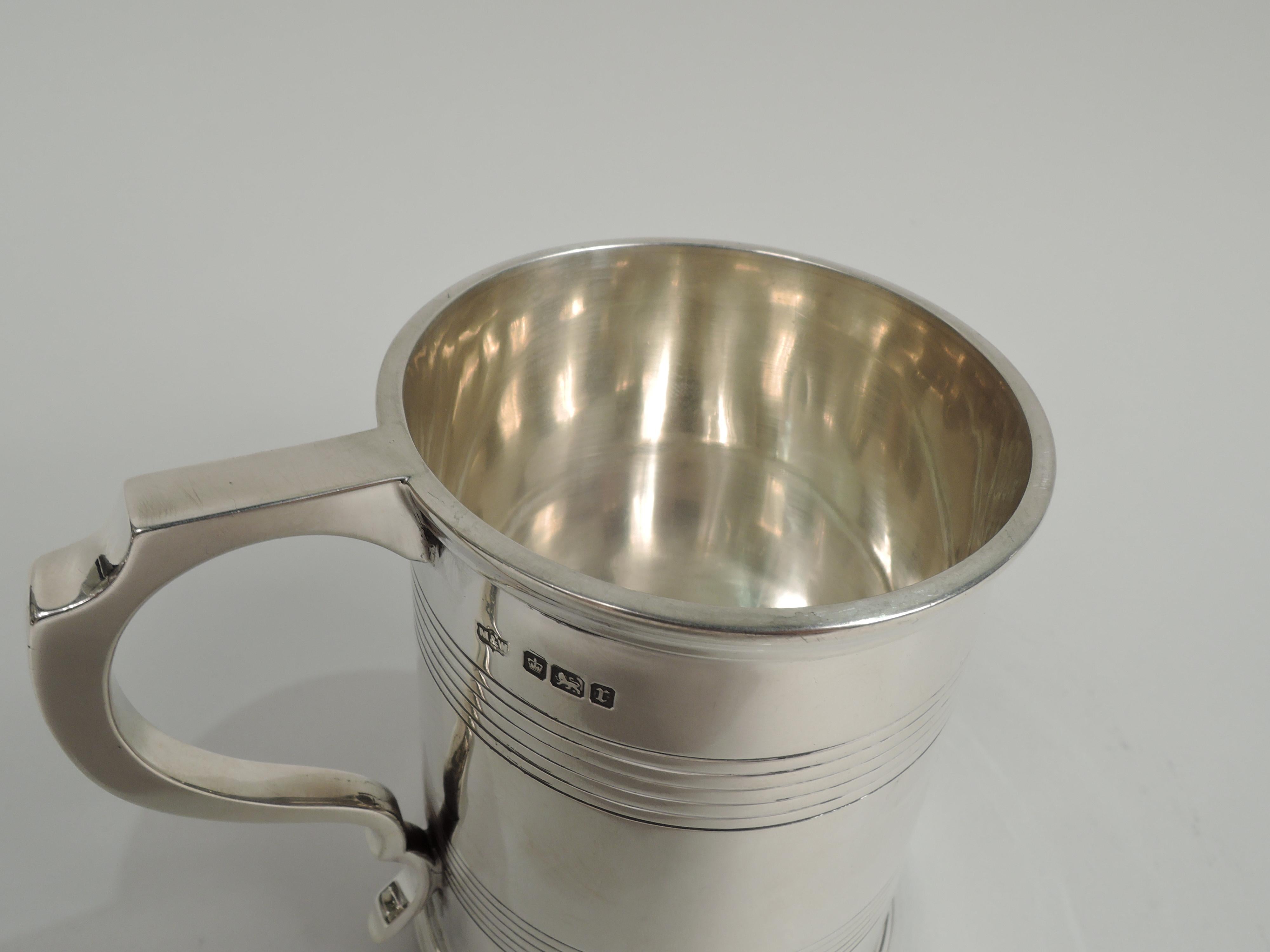 Antique English Edwardian Georgian Sterling Silver Baby Cup In Good Condition In New York, NY