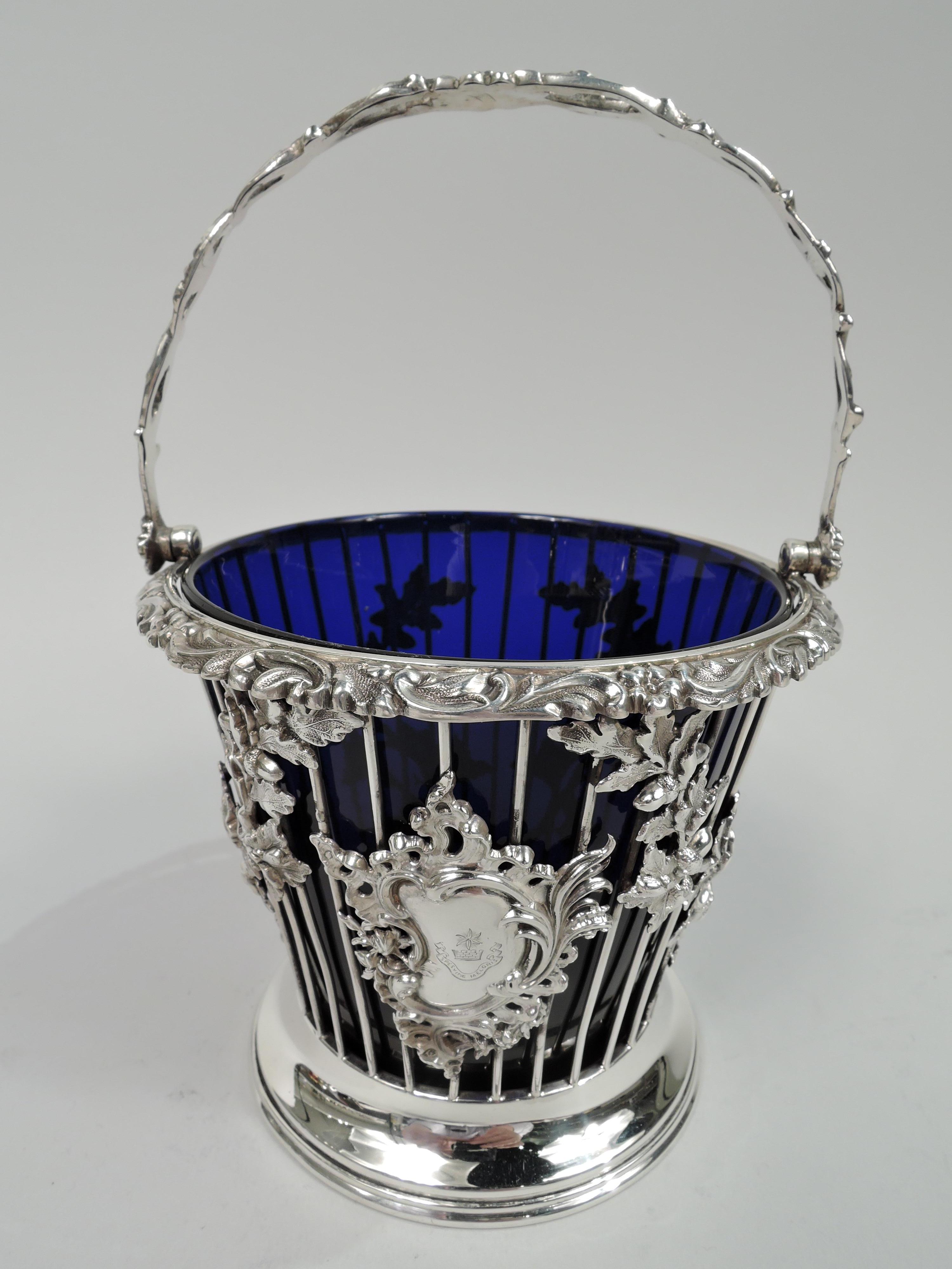 Antique English Edwardian Georgian Sterling Silver Cream Pail In Excellent Condition In New York, NY