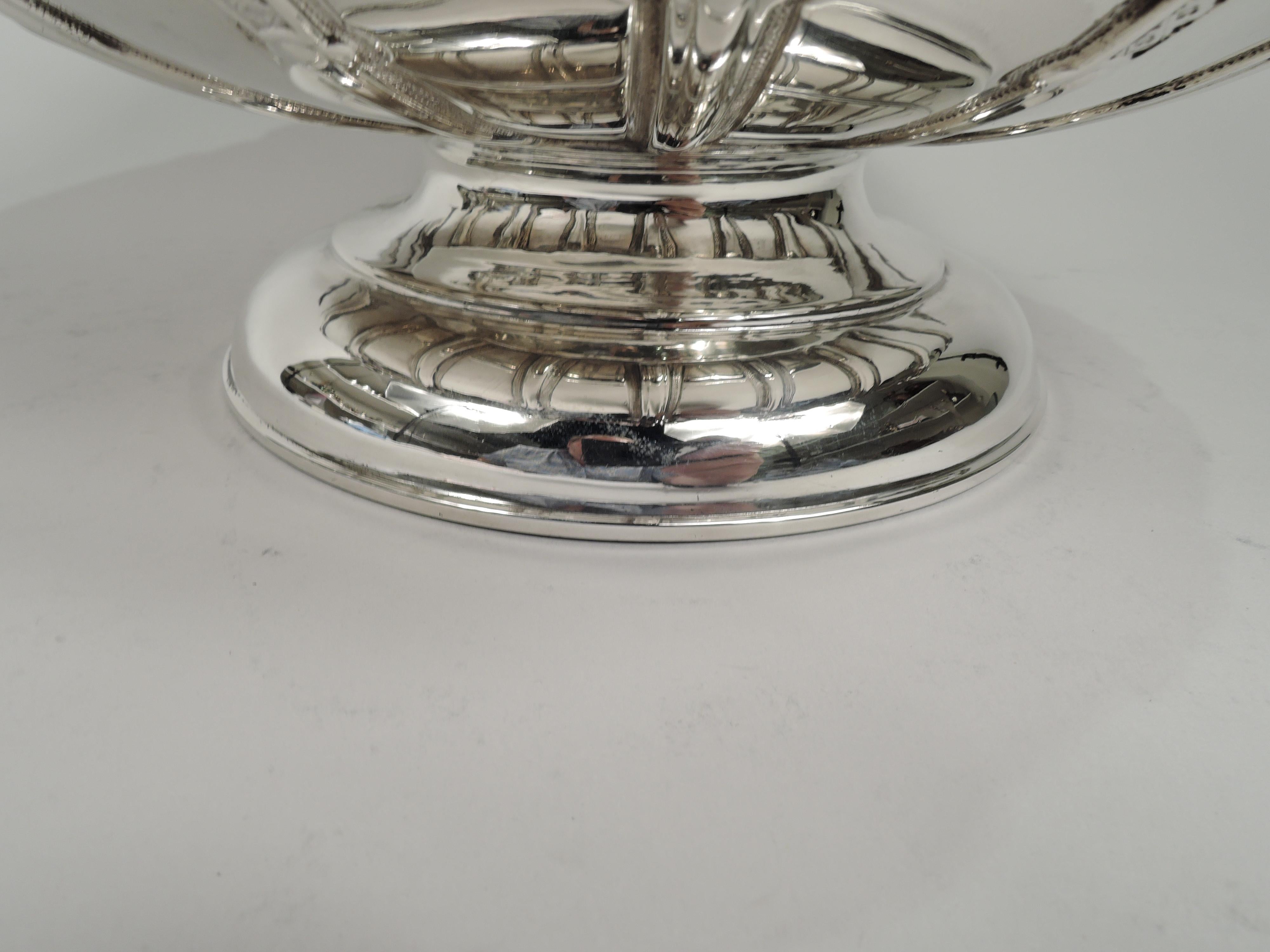 Antique English Edwardian Georgian Sterling Silver Monteith Bowl For Sale 1