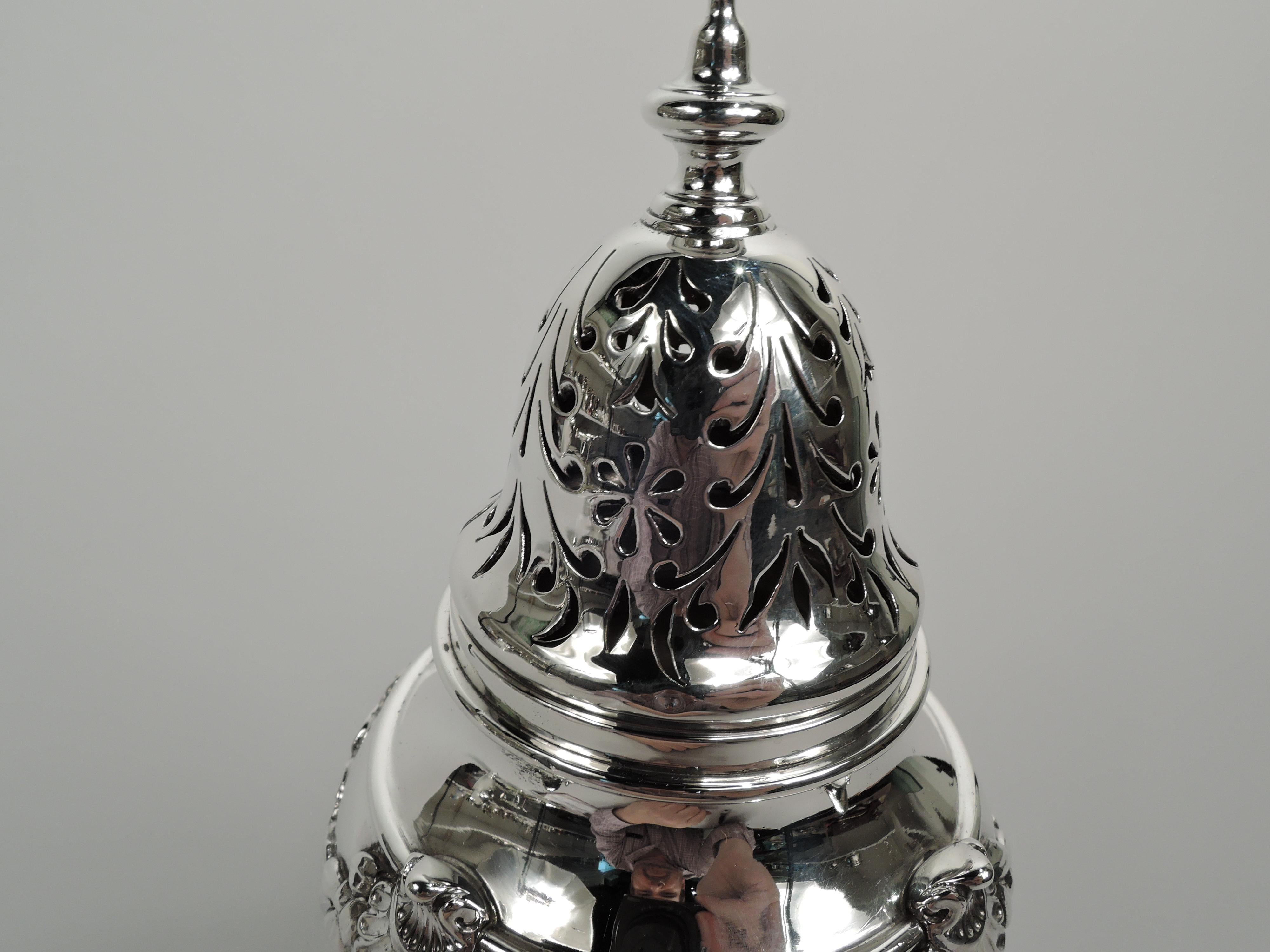 Antiguo azucarero inglés eduardiano georgiano de plata de ley Georgiano en venta
