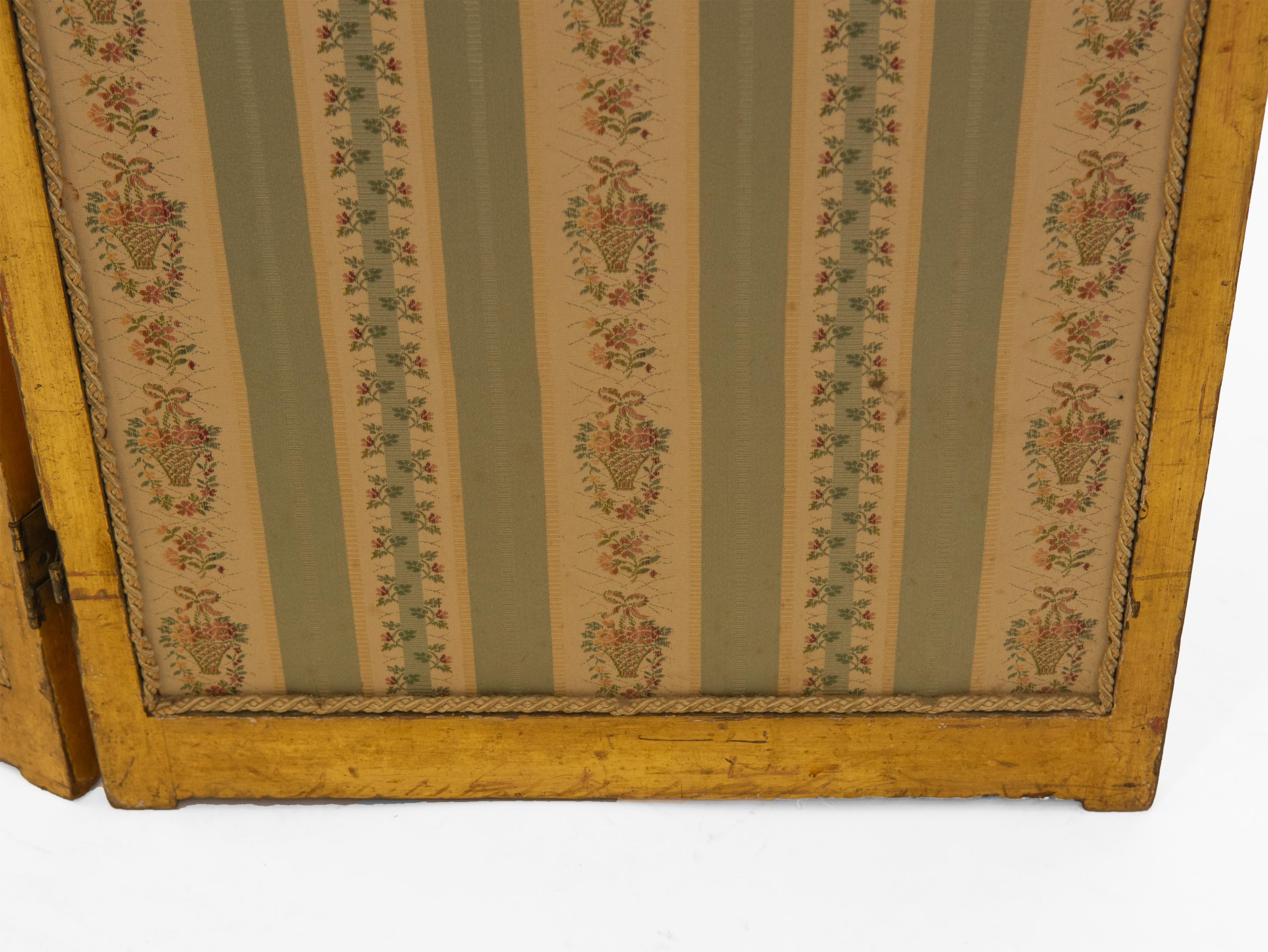 Antiker englischer edwardianischer klappbarer Raumteiler aus vergoldetem Holz im Angebot 6
