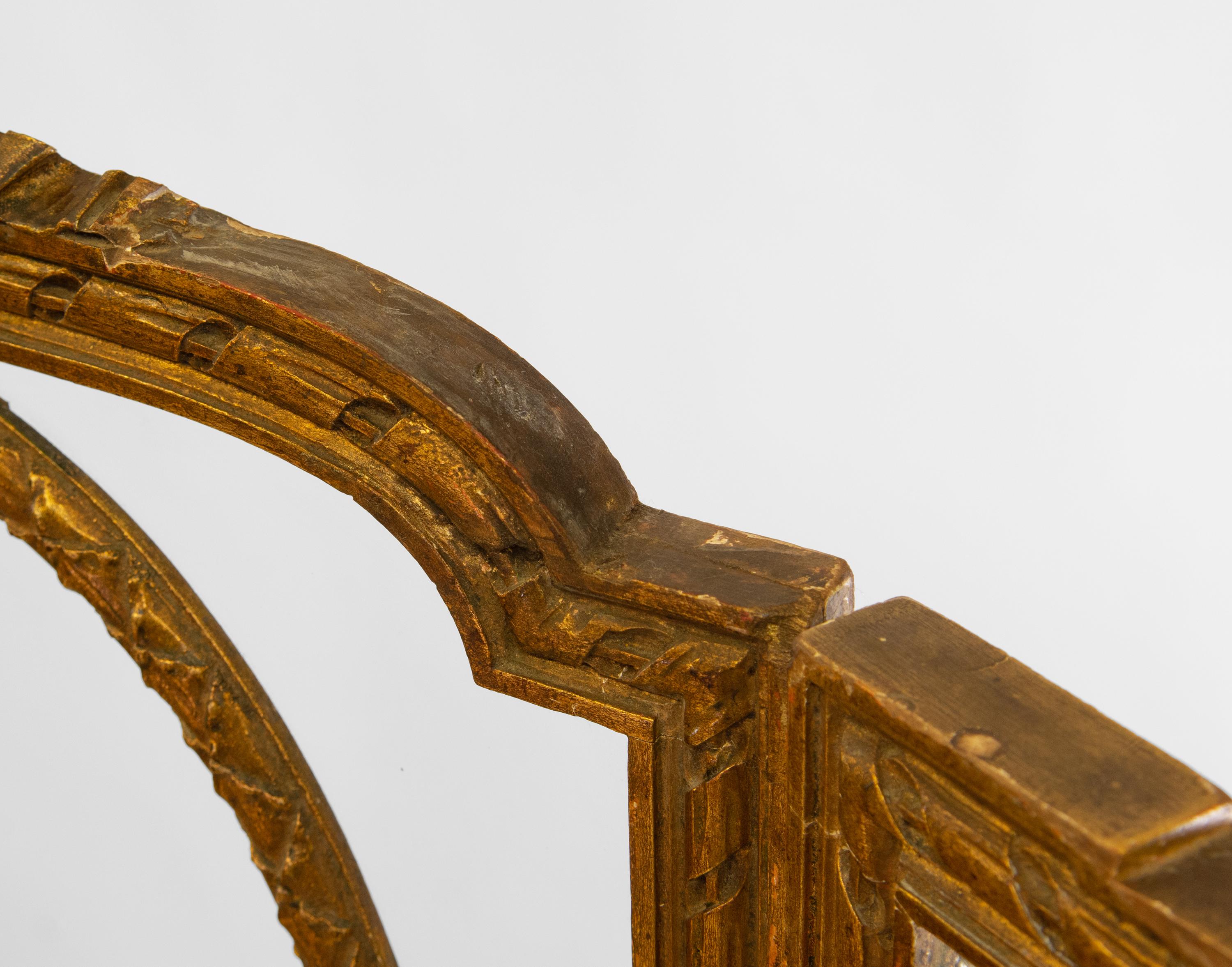Antiker englischer edwardianischer klappbarer Raumteiler aus vergoldetem Holz im Angebot 11
