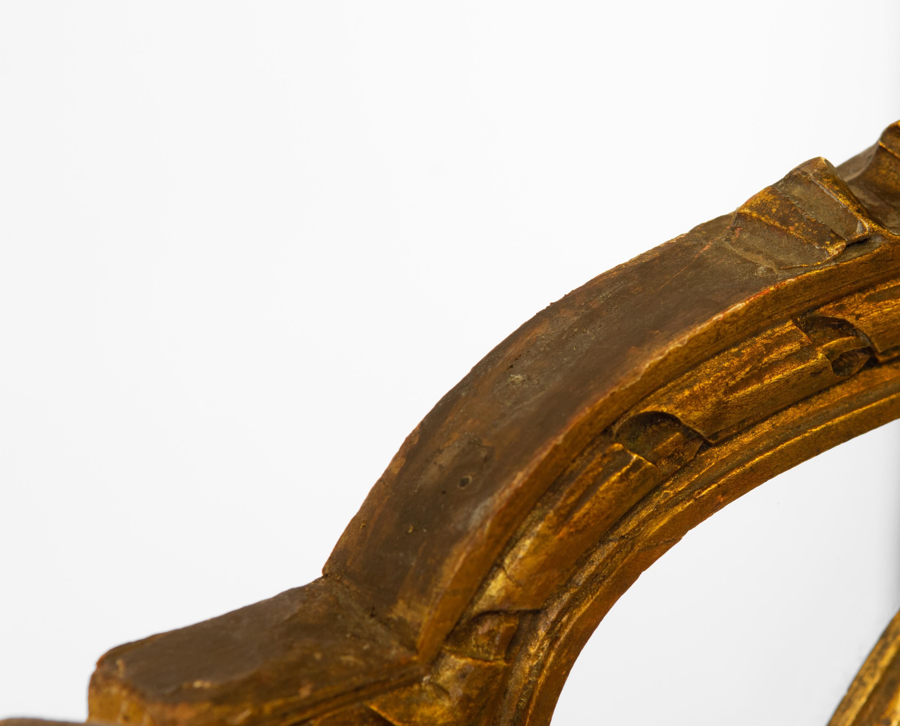 Antiker englischer edwardianischer klappbarer Raumteiler aus vergoldetem Holz im Angebot 12