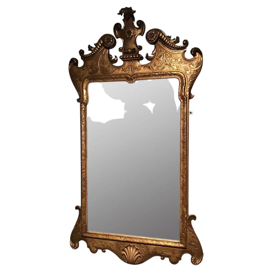 Antique English Edwardian Giltwood Mirror For Sale