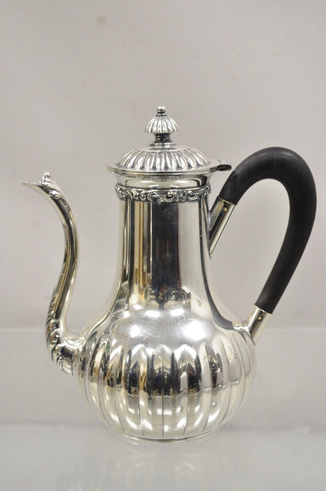 Antique English Edwardian James W Tufts Silver Plated Tea Pot Coffee Pot For Sale 6