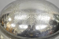 Antique English Edwardian Large Silver Plated Roll Top Warmer Chafing Dish