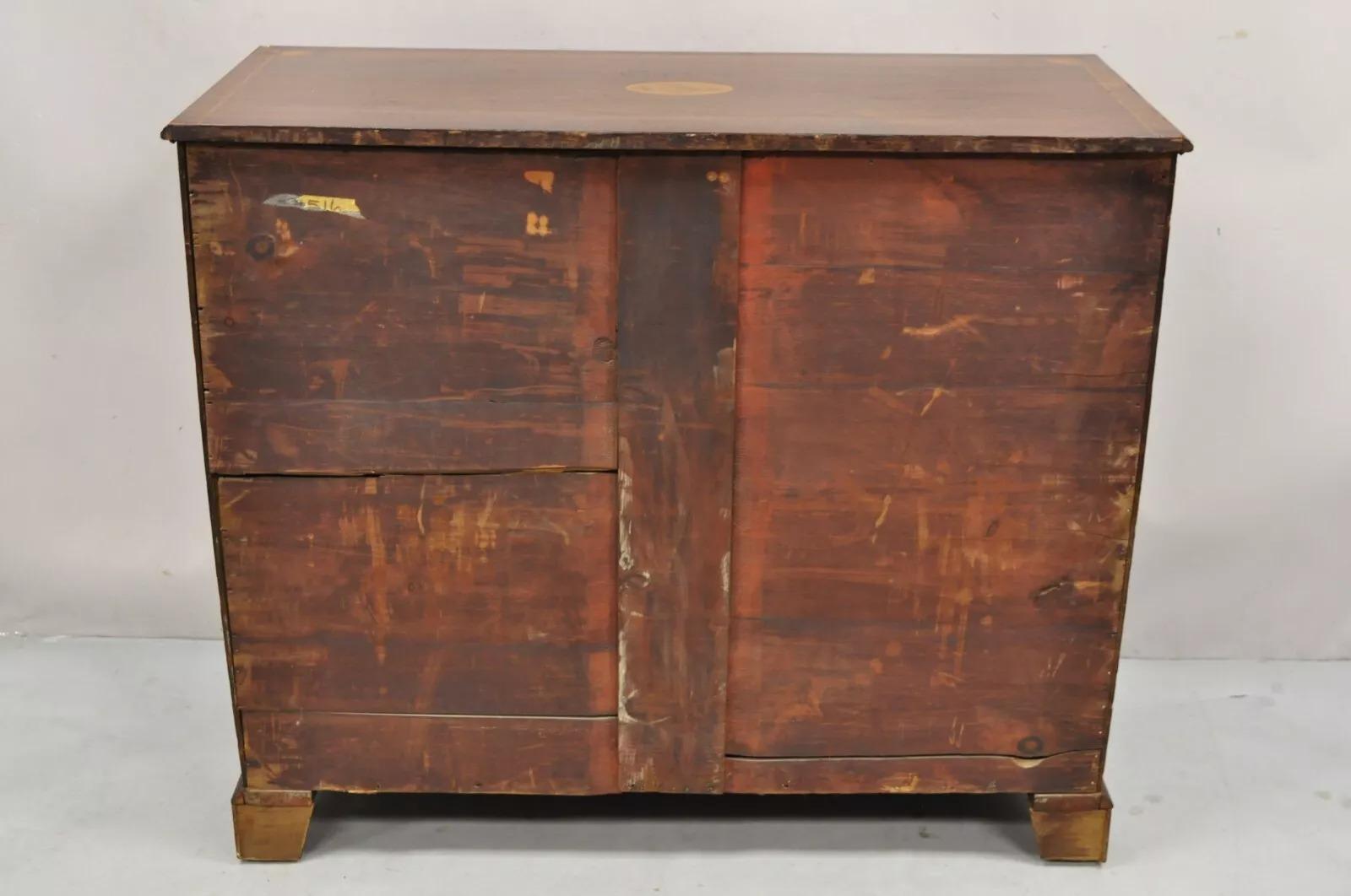 Antique English Edwardian Mahogany Chest of Drawers Secretary Desk Bureau For Sale 9