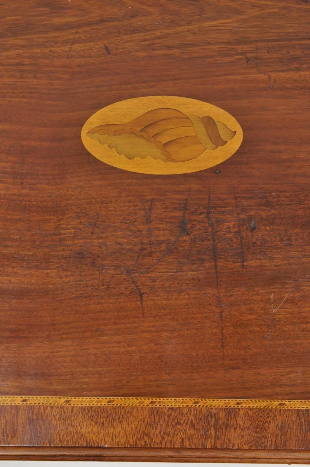 Antike englische edwardianische Mahagoni-Kommode mit Schubladenschrank/Schreibtisch/Büro aus Mahagoni (Leder) im Angebot