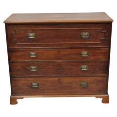 Antique English Edwardian Mahogany Chest of Drawers Secretary Desk Bureau