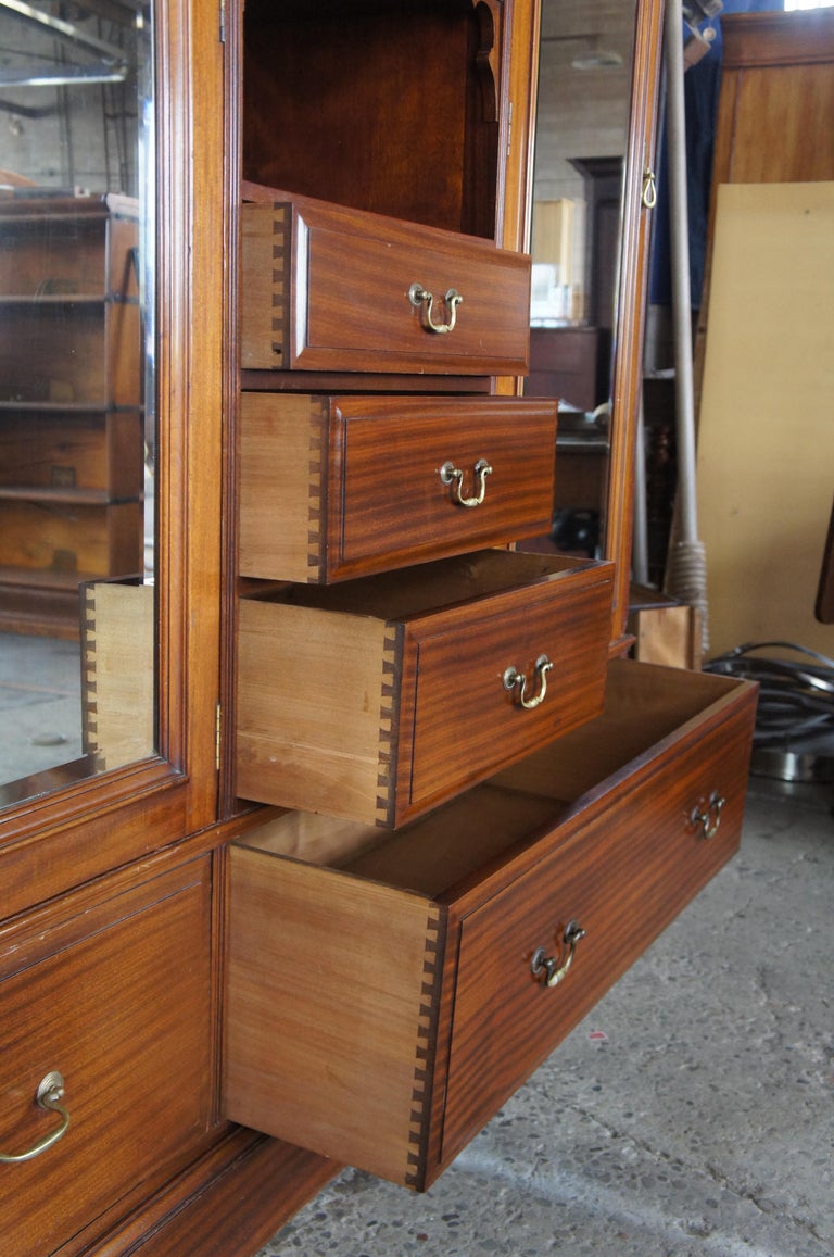 Antique English Edwardian Mahogany Chifferobe Wardrobe Closet Clothing