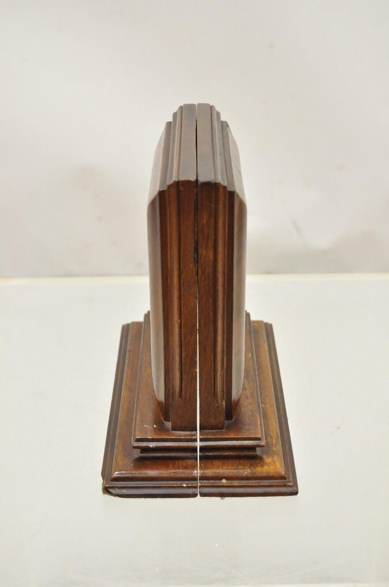 Antique English Edwardian Mahogany Desk Accessory Bookends, a Pair For