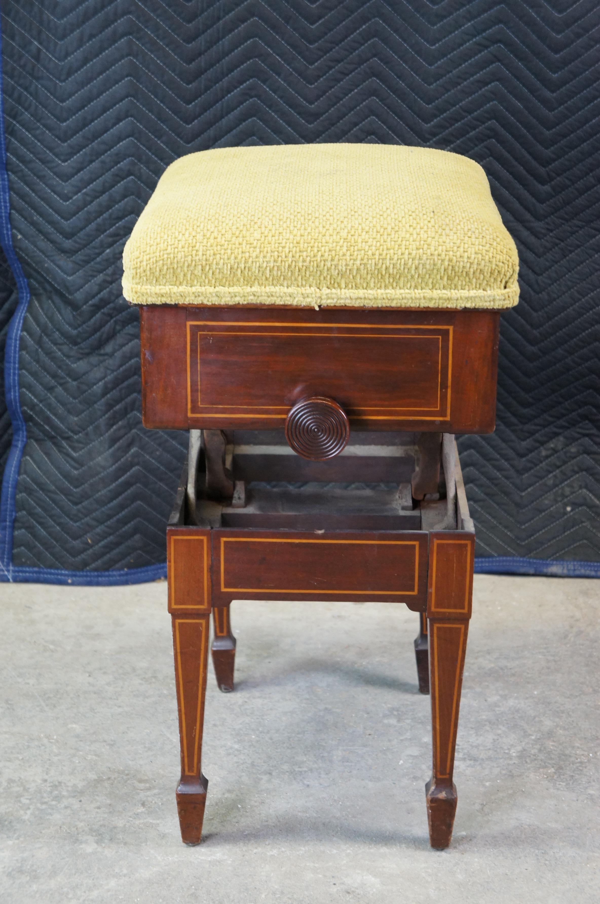 antique piano stool with storage