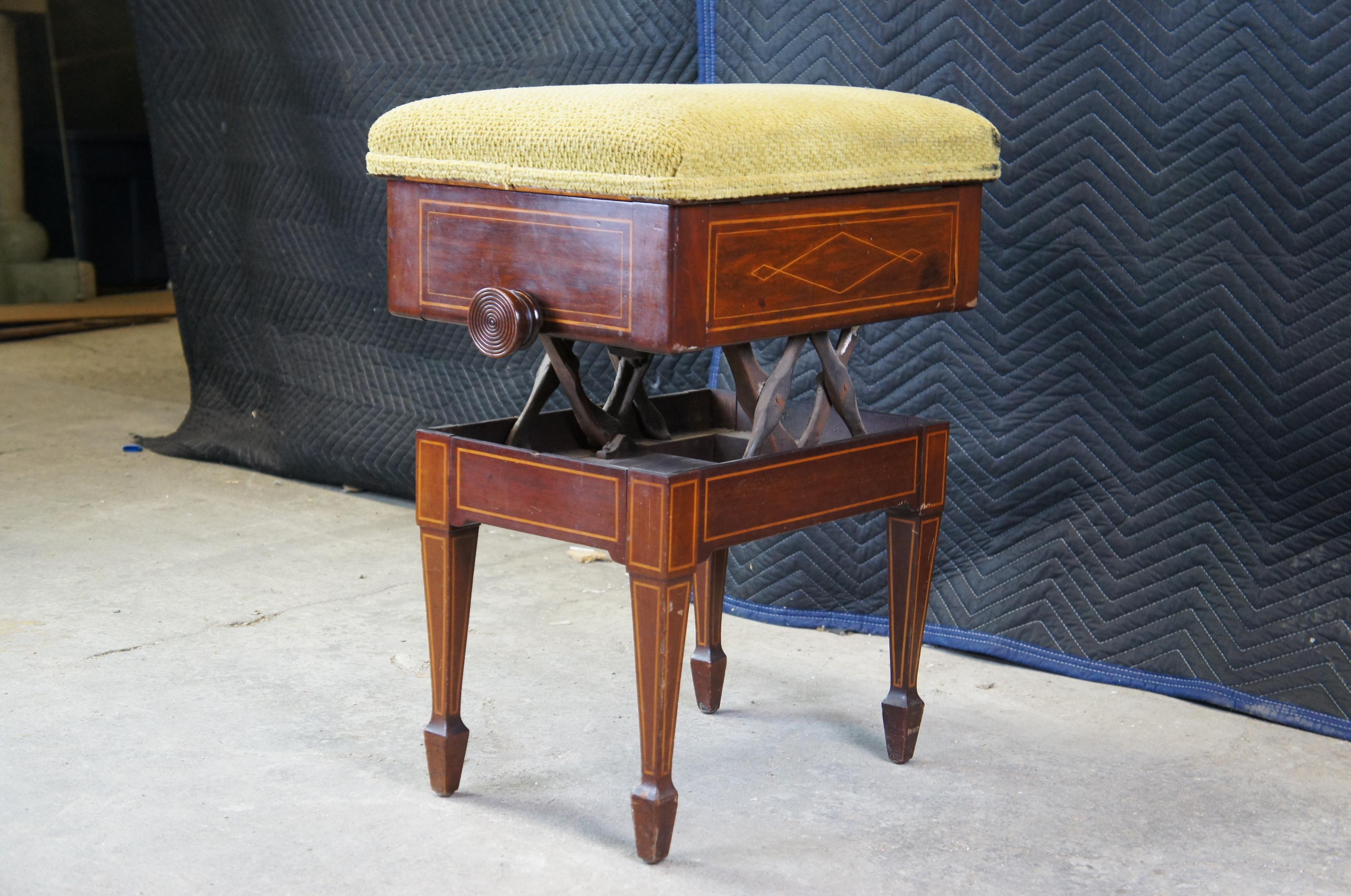 edwardian piano stool with storage