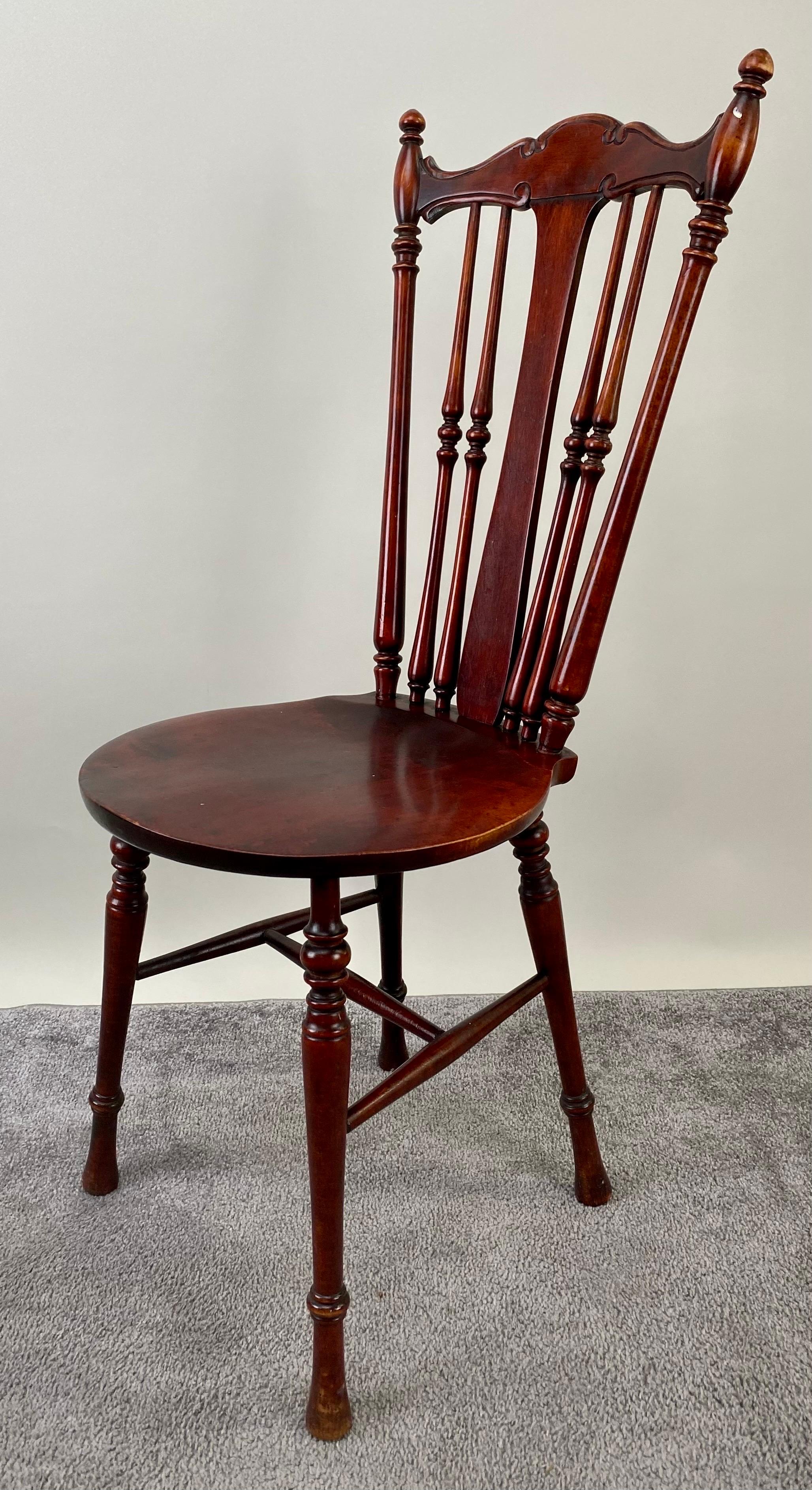 Antique English Edwardian Mahogany Inlaid Secretary Slant Front Desk & Chair  For Sale 10
