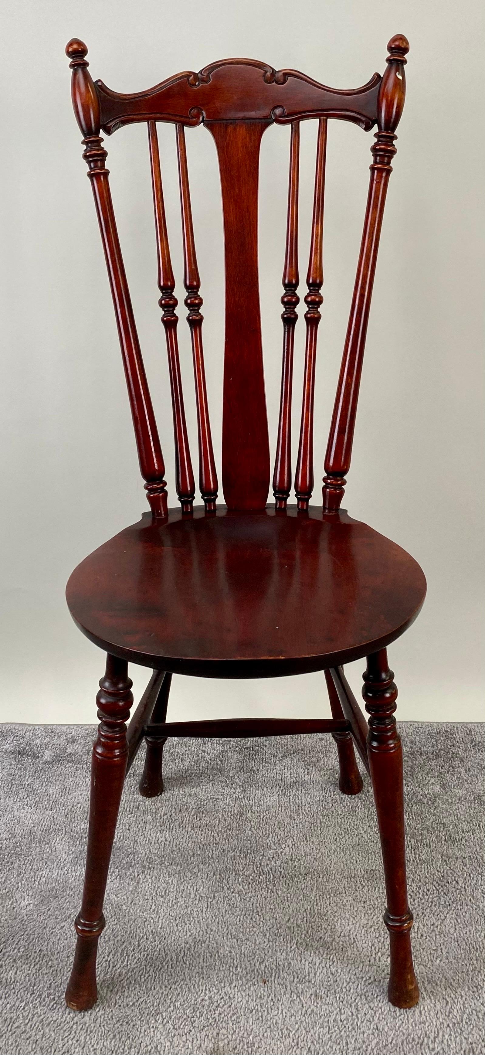 Antique English Edwardian Mahogany Inlaid Secretary Slant Front Desk & Chair  For Sale 11