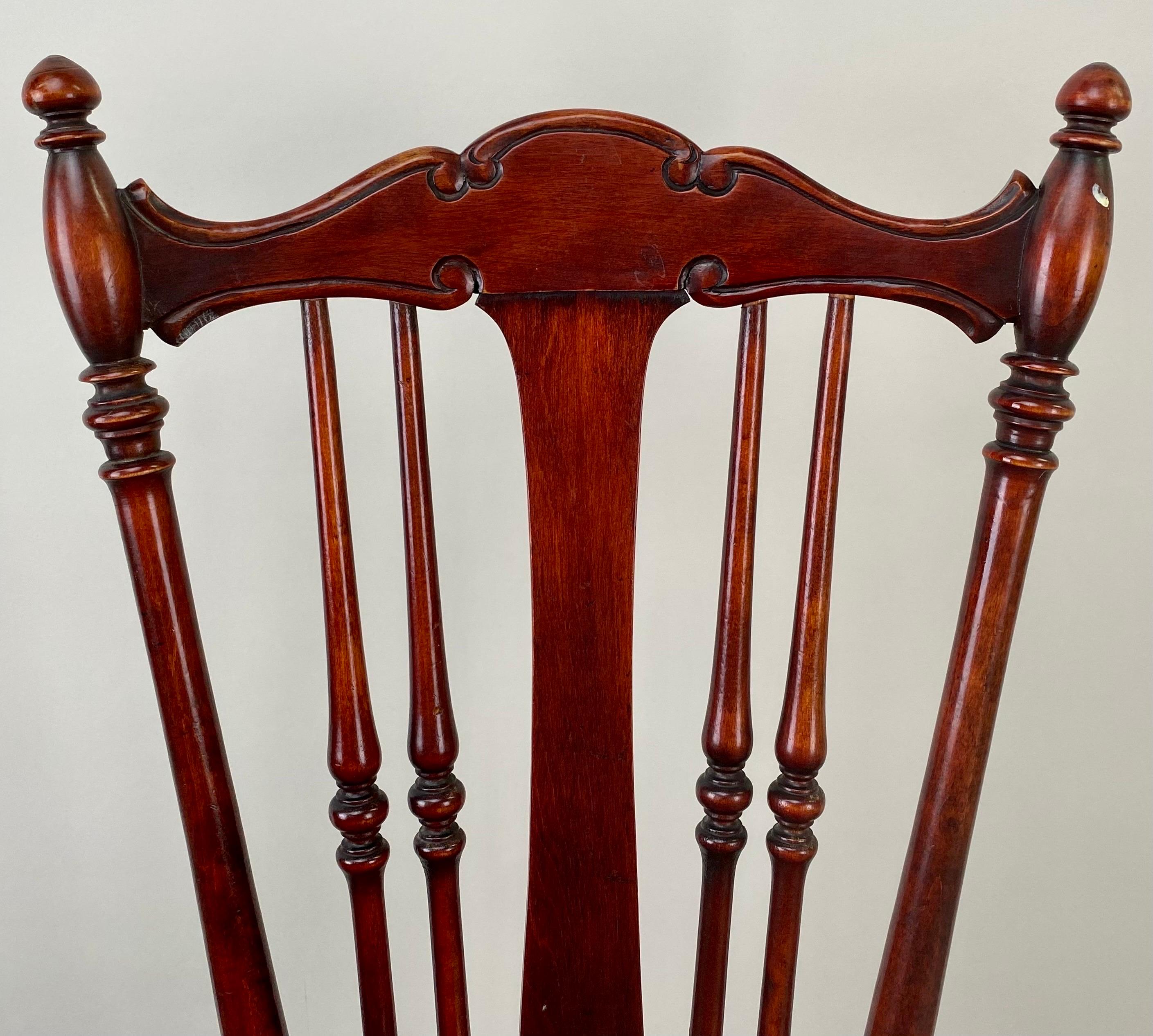 Antique English Edwardian Mahogany Inlaid Secretary Slant Front Desk & Chair  For Sale 12