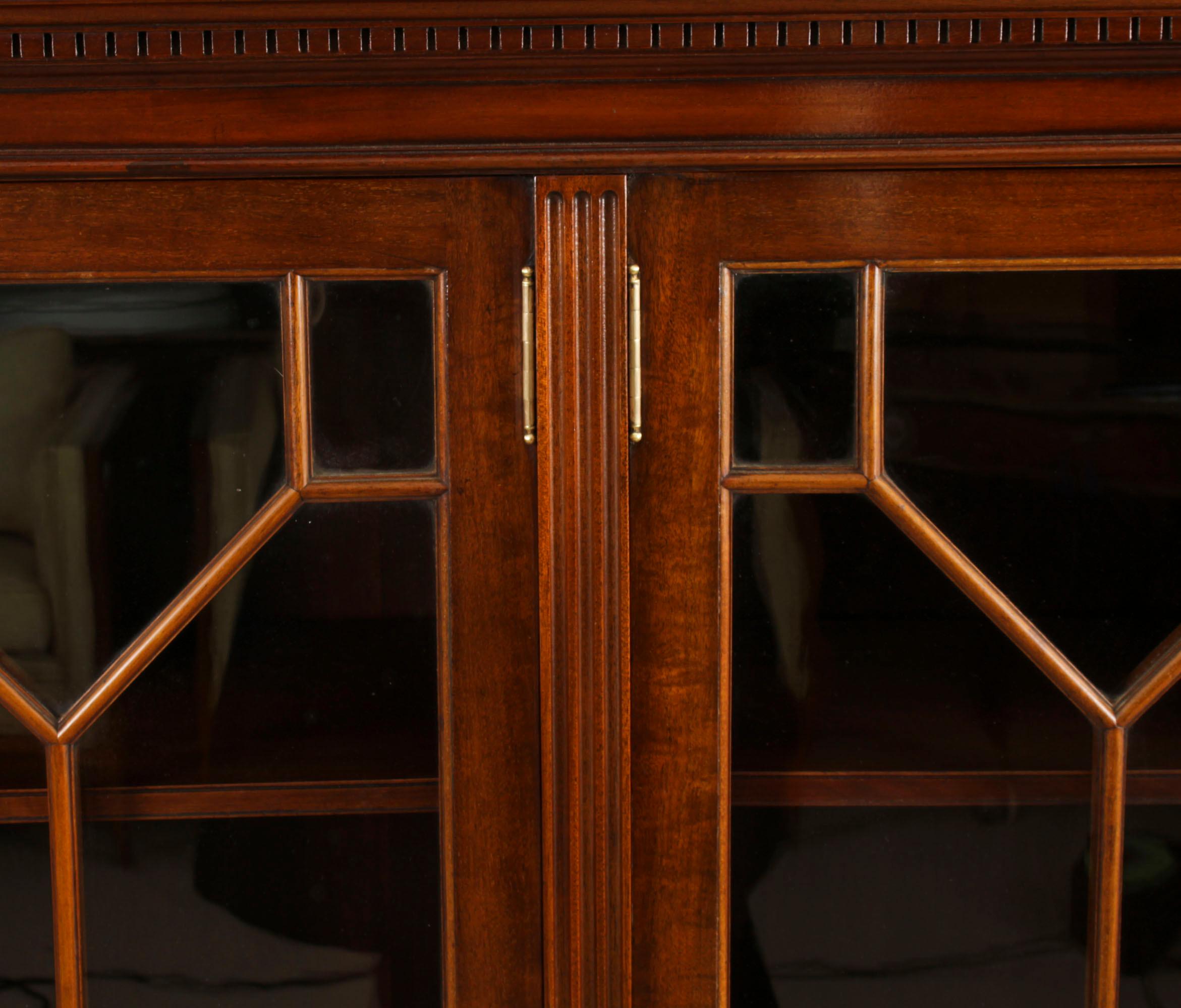 Antique English Edwardian Mahogany Library Bookcase Circa1900 2
