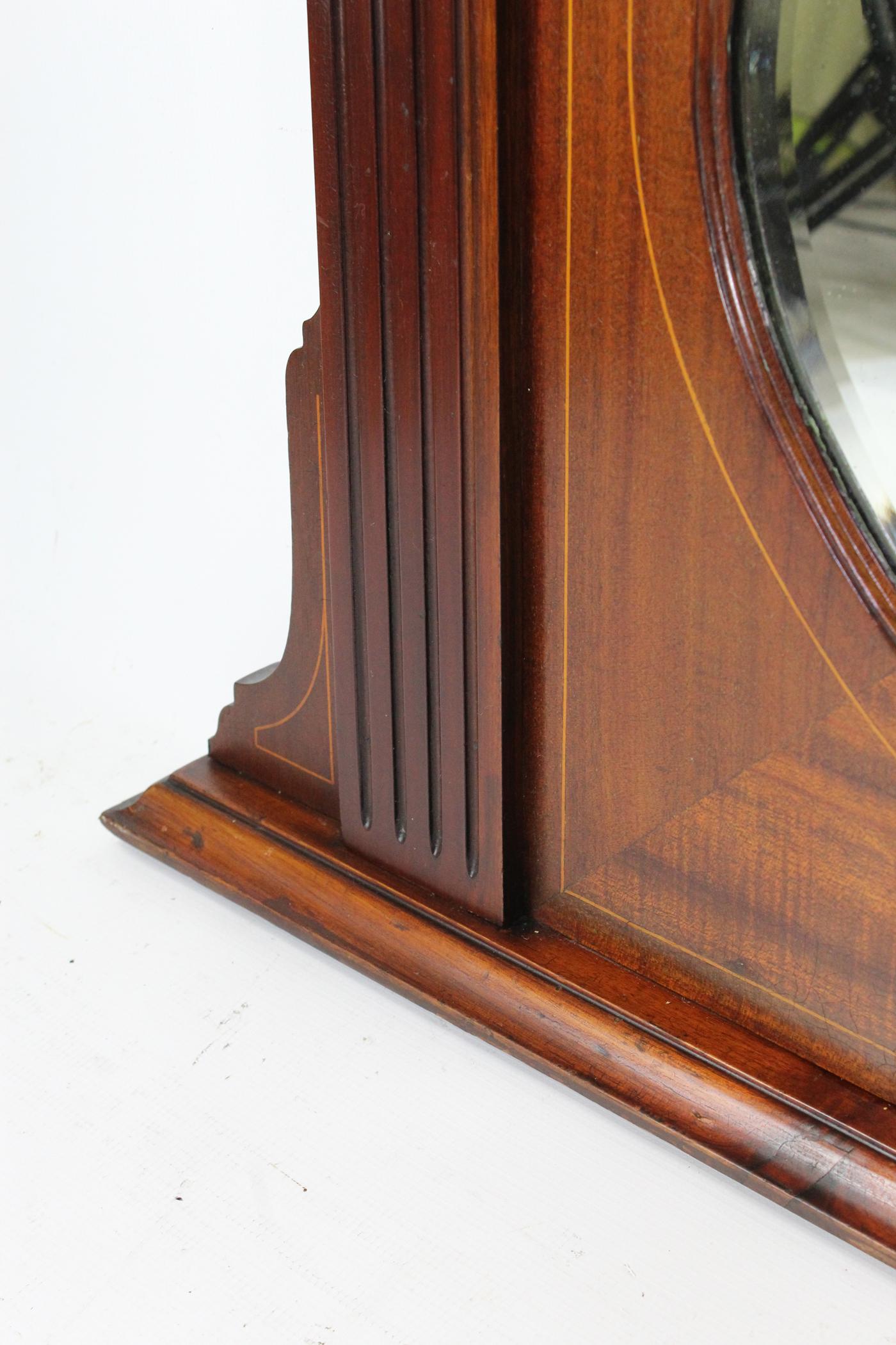 Antique English Edwardian Mahogany Overmantle Mirror, circa 1905 Overmantel  For Sale 3