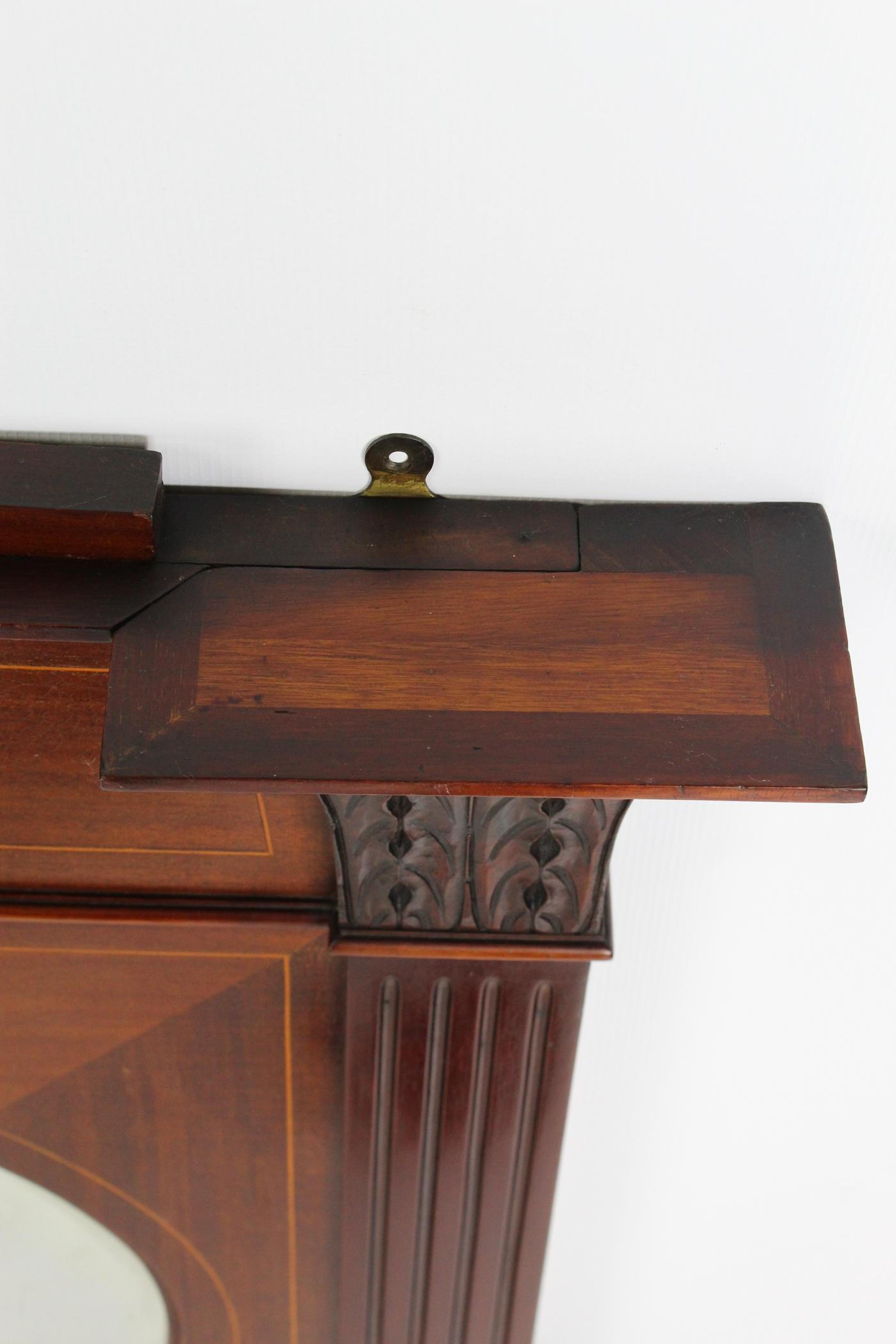 Early 20th Century Antique English Edwardian Mahogany Overmantle Mirror, circa 1905 Overmantel For Sale