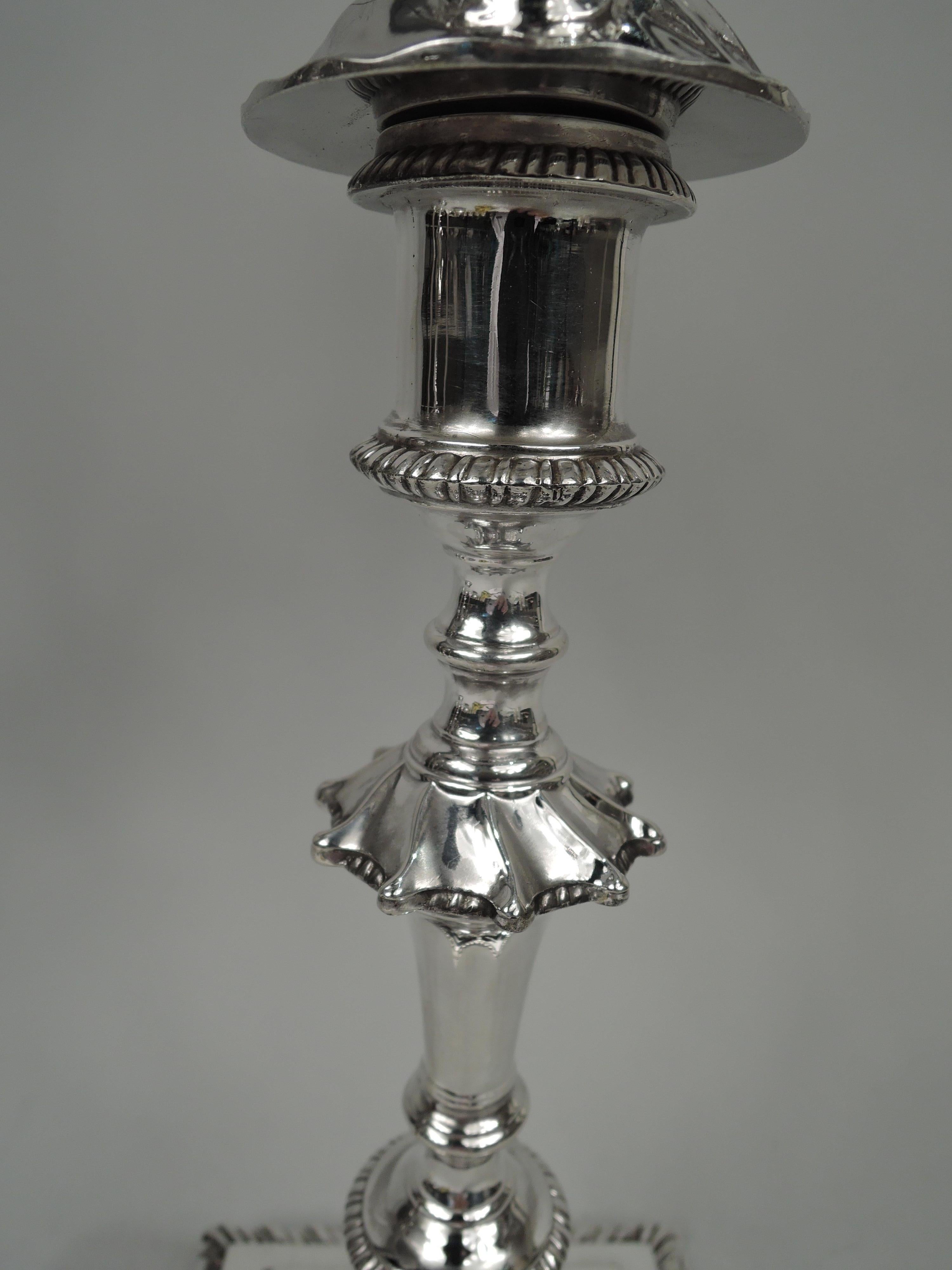 Neoclassical Revival Antique English Edwardian Neoclassical 3-Light Candelabra