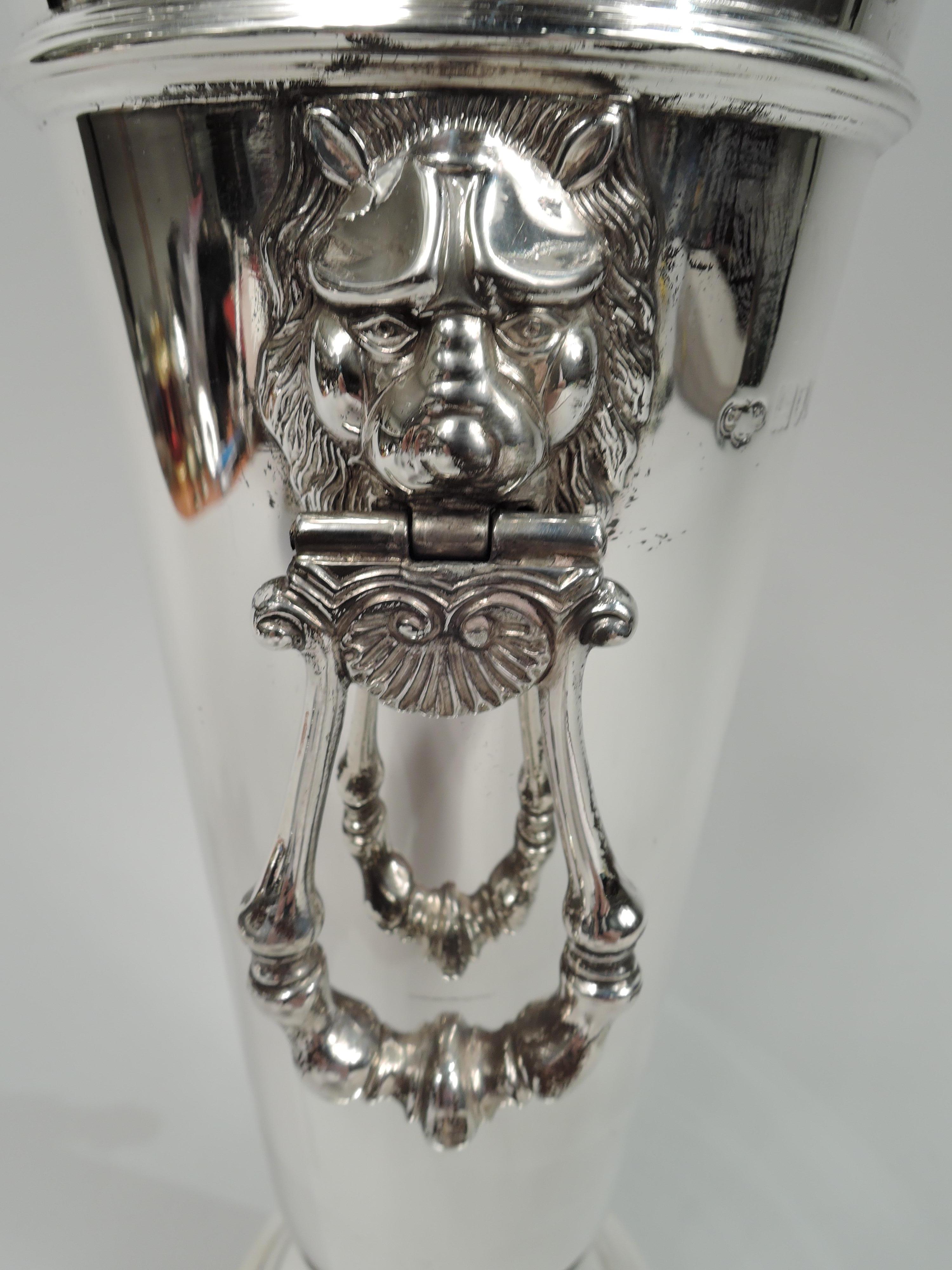 Antique English Edwardian Neoclassical Sterling Silver Vase In Good Condition In New York, NY