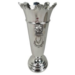 Antique English Edwardian Neoclassical Sterling Silver Vase