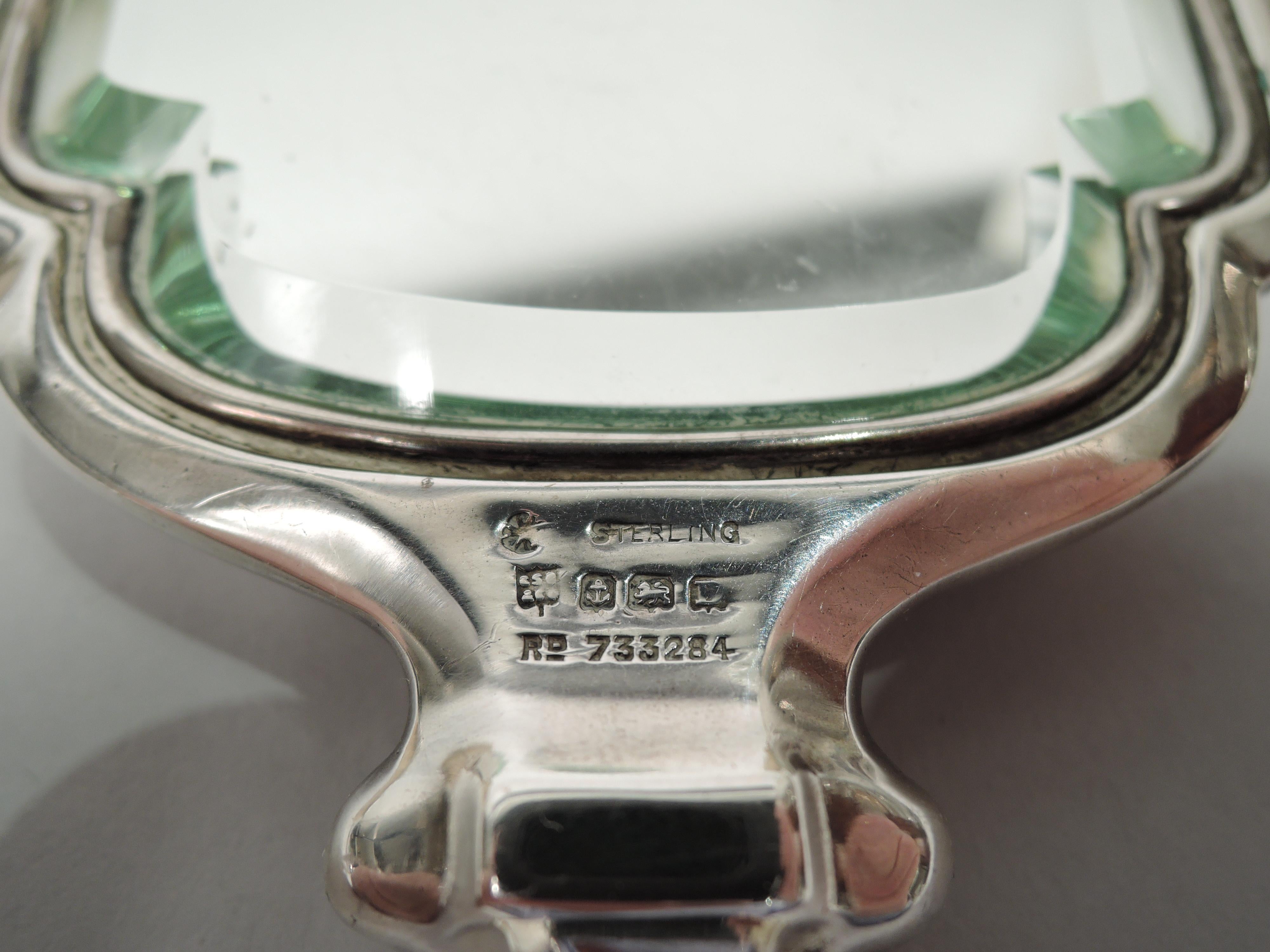 Antique English Edwardian Regency Sterling Silver & Enamel Vanity Set For Sale 4