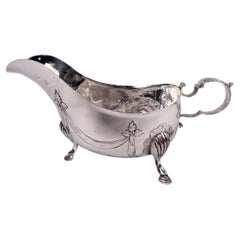 Antique English Edwardian Regency Sterling Silver Gravy Boat
