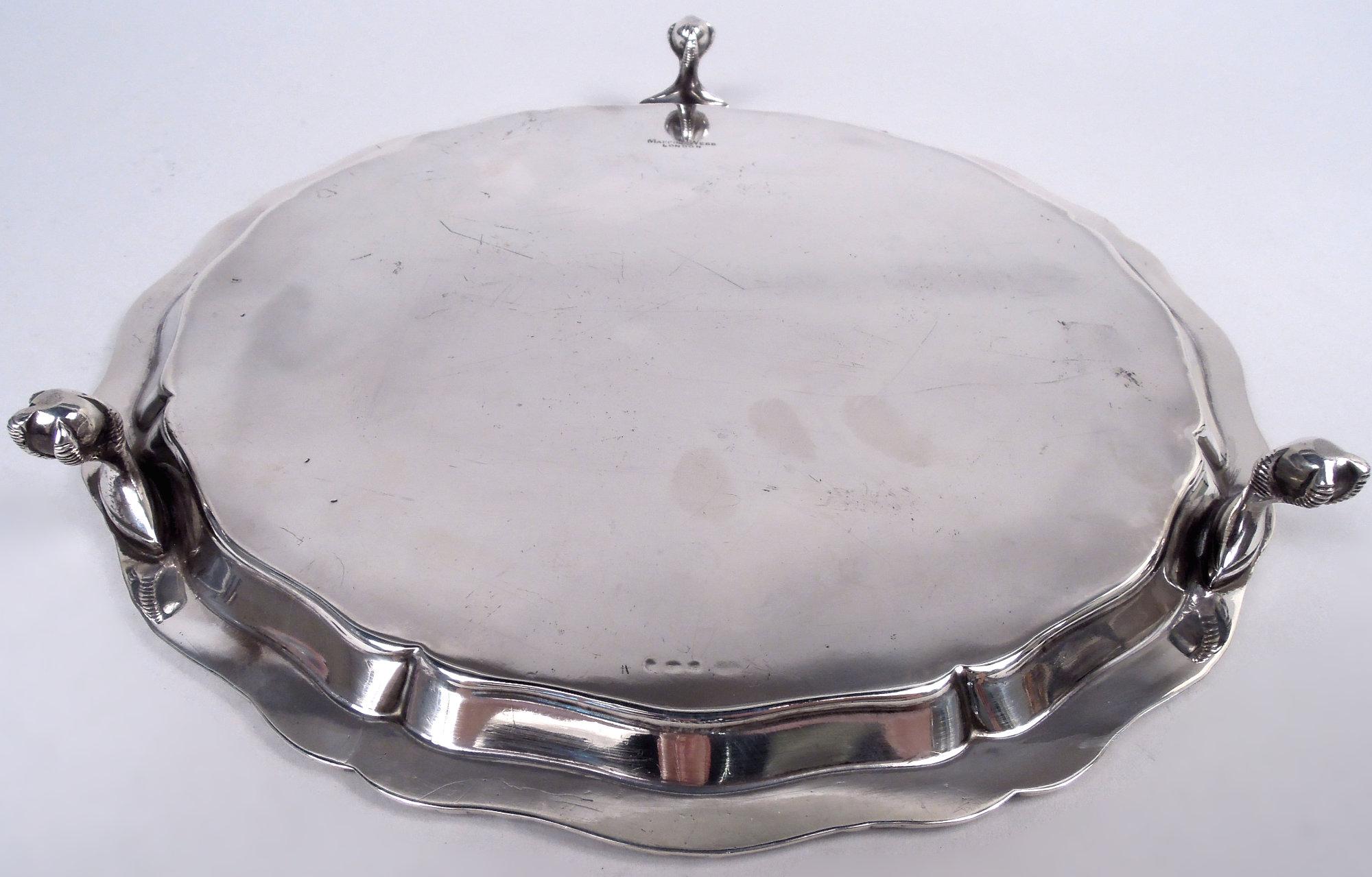 Inizio XX secolo Antico salver inglese della Reggenza edoardiana in argento sterling, 1911 in vendita