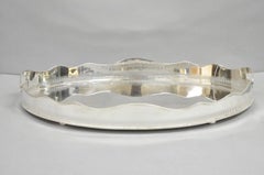 Antique English Edwardian Sheffield Silver Plated 24" Serving Platter Bar Tray