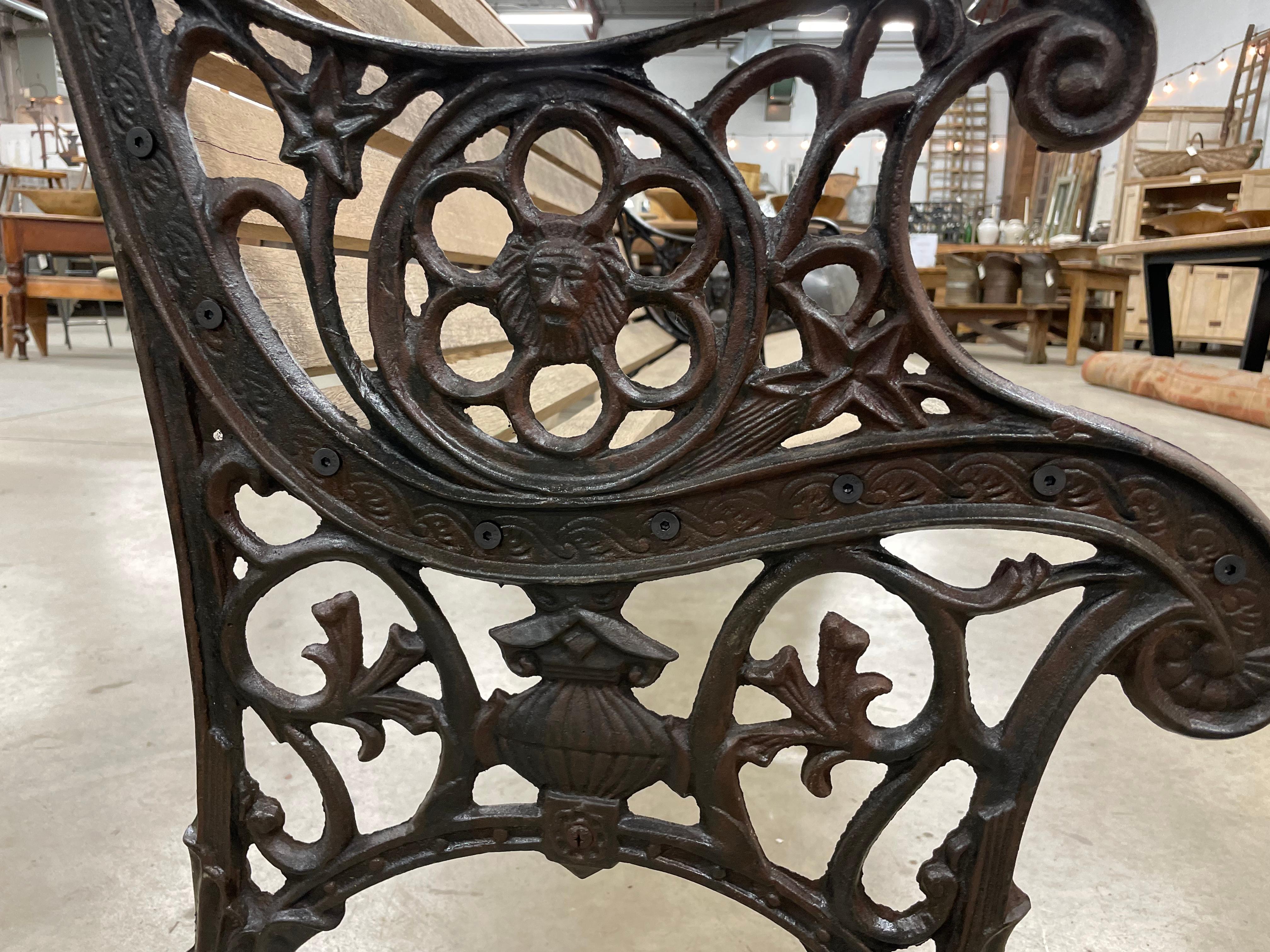 20th Century Antique English Edwardian Slatted Garden Bench