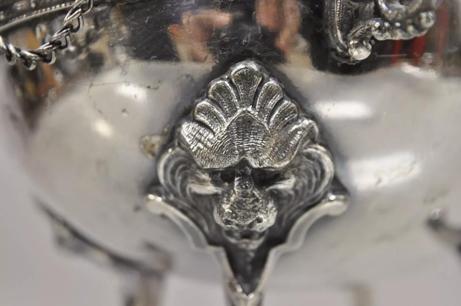 20th Century Antique English Edwardian Small Silver Plated Revolving Lid Butter Dish Server For Sale