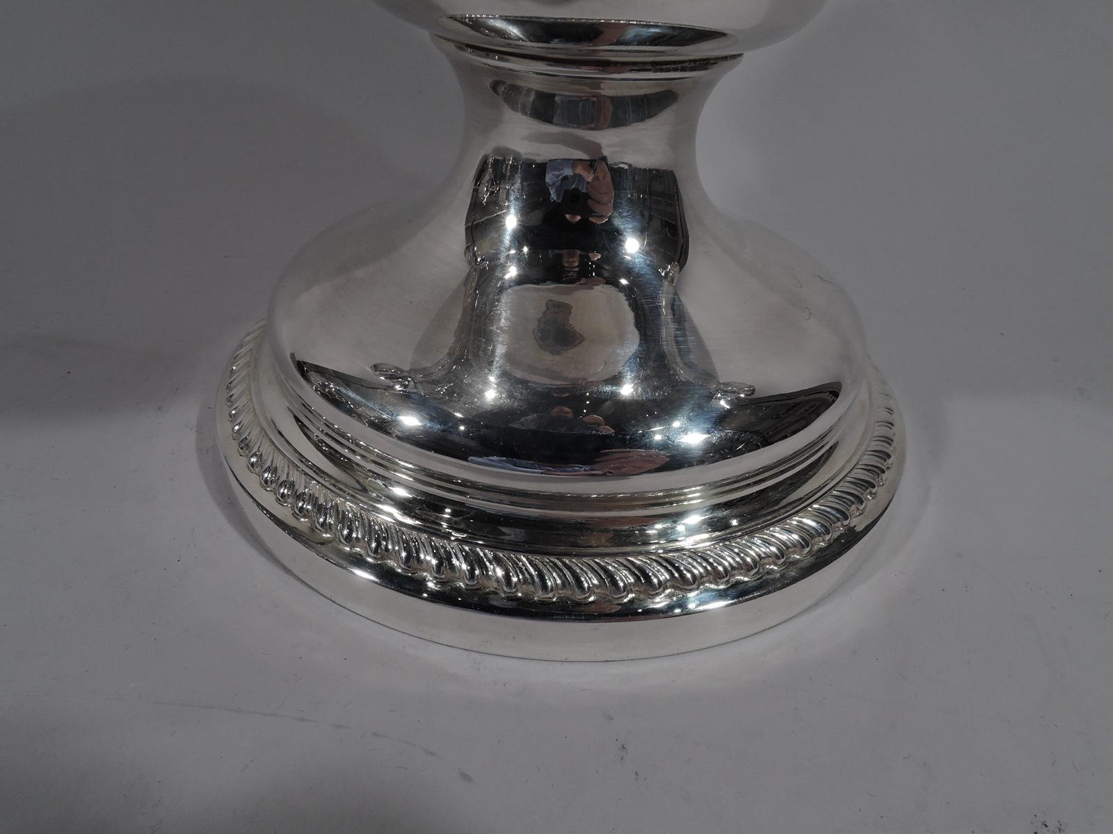Early 20th Century Antique English Edwardian Sterling Silver Covered Urn Trophy Cup