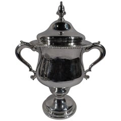 Antique English Edwardian Sterling Silver Covered Urn Trophy Cup