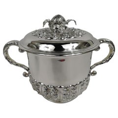 Antique English Edwardian Sterling Silver Covered Urn Trophy