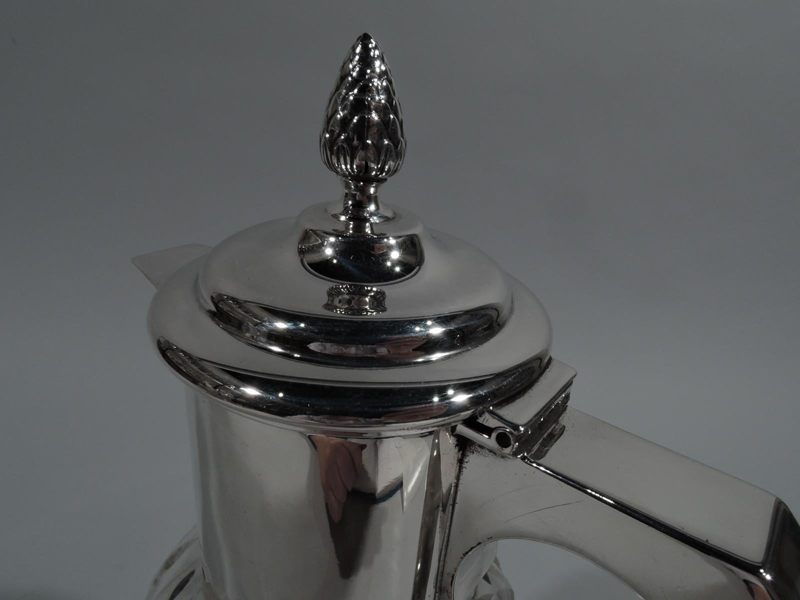 Early 20th Century Antique English Edwardian Sterling Silver and Cut-Glass Decanter