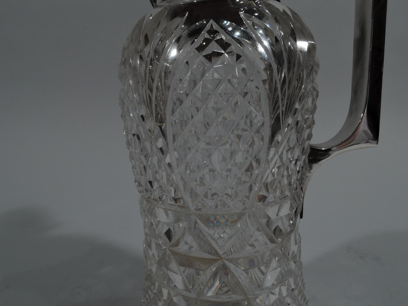 Antique English Edwardian Sterling Silver and Cut-Glass Decanter 1